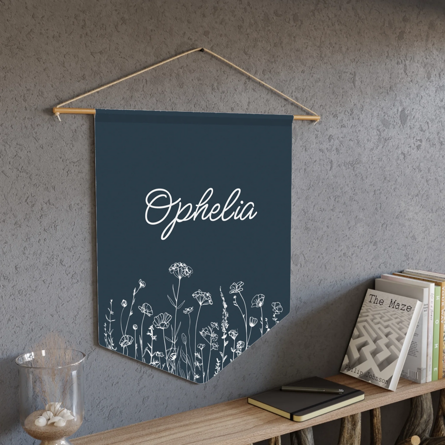 Pennant Mockup Dark Background
