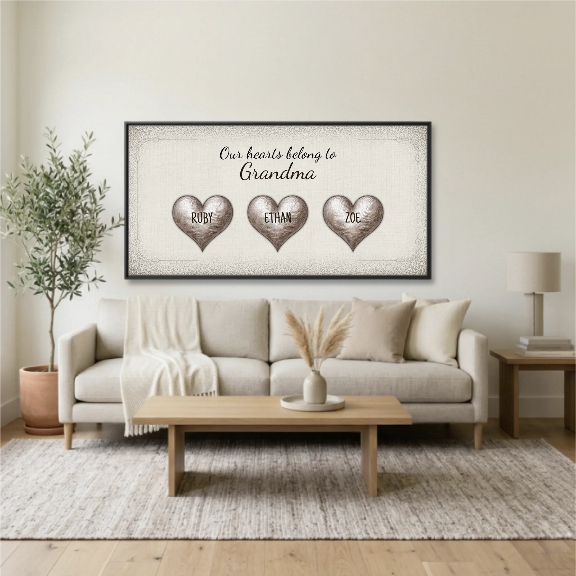 Living Room Black Framed Wide Format 2.1 Mockup