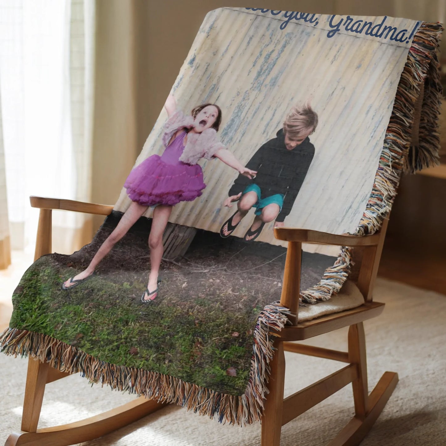 Personalized Photo Blanket – Custom Heirloom Cotton Throw Blanket or Plush Fleece Blanket with Your Picture