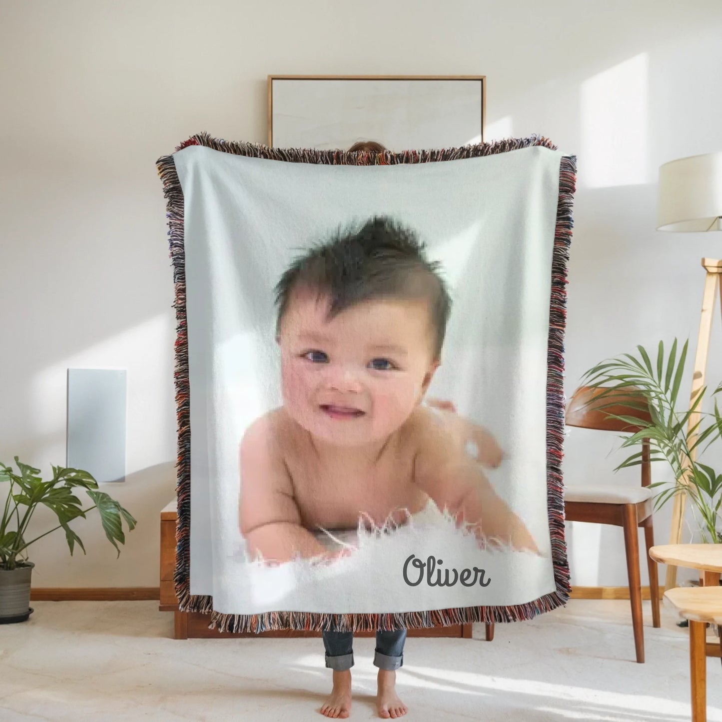 Personalized Baby Photo Blanket – Custom Picture Throw Blanket, Keepsake Gift for Parents, Grandparents, Family & Loved Ones