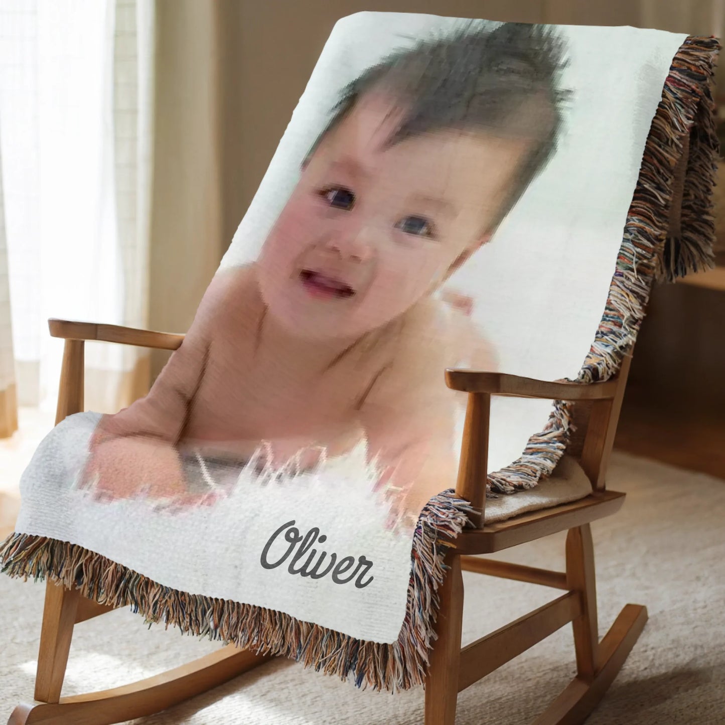 Personalized Baby Photo Blanket – Custom Picture Throw Blanket, Keepsake Gift for Parents, Grandparents, Family & Loved Ones