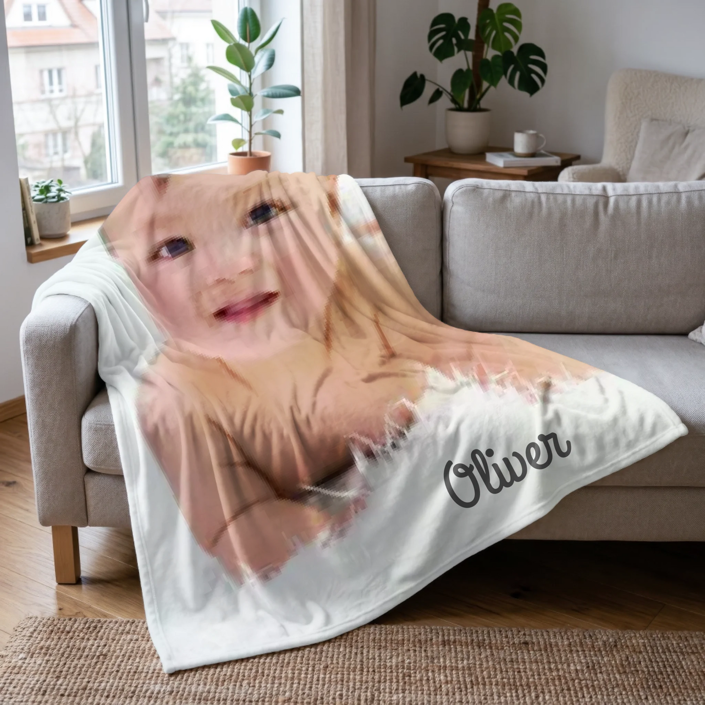 Personalized Baby Photo Blanket – Custom Picture Throw Blanket, Keepsake Gift for Parents, Grandparents, Family & Loved Ones