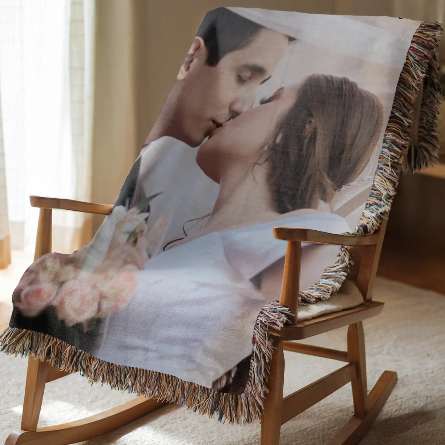 Personalized Couple Photo Blanket – Custom Picture Throw Blanket for Couples, Wedding, Anniversary & Romantic Keepsake Gift
