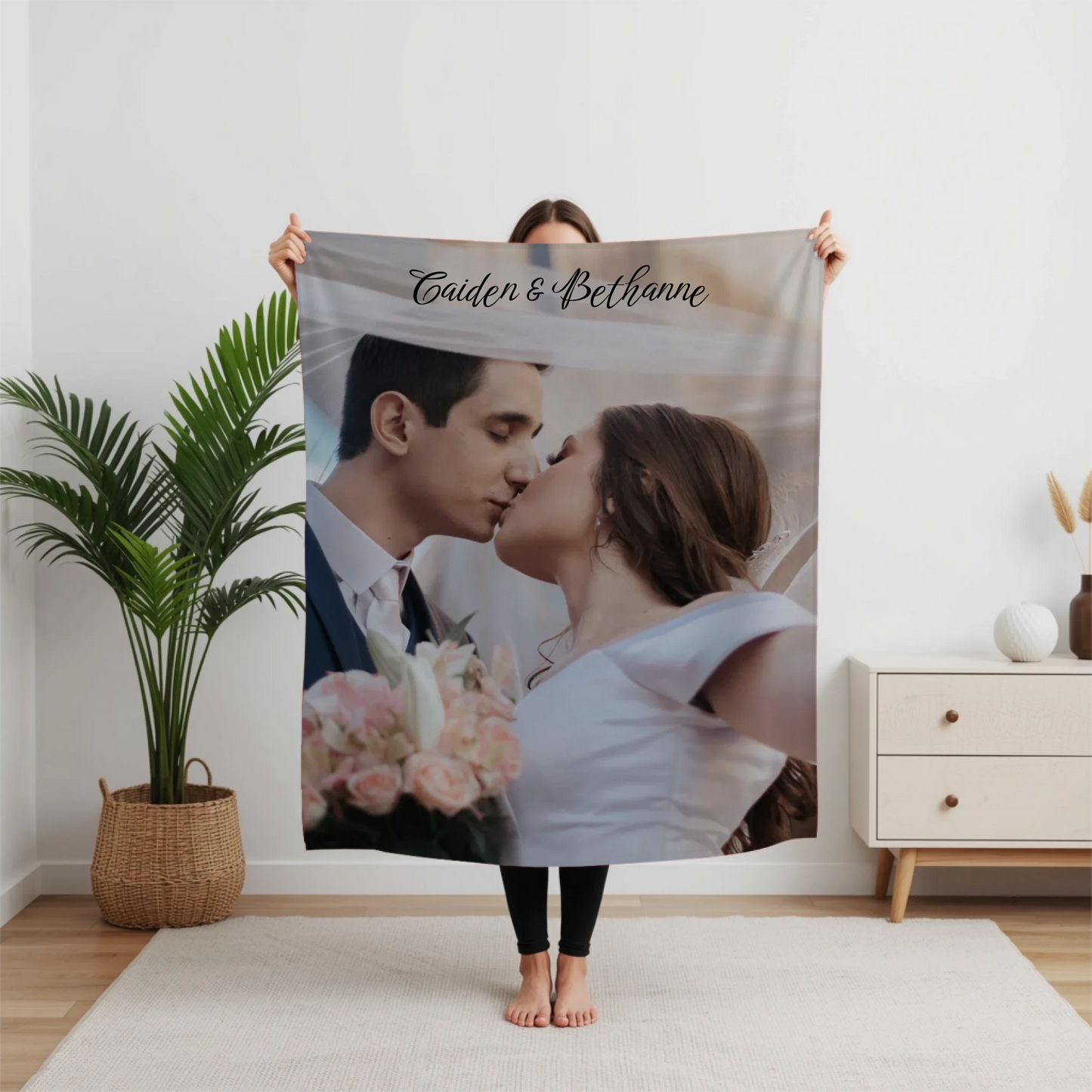 Personalized Couple Photo Blanket – Custom Picture Throw Blanket for Couples, Wedding, Anniversary & Romantic Keepsake Gift