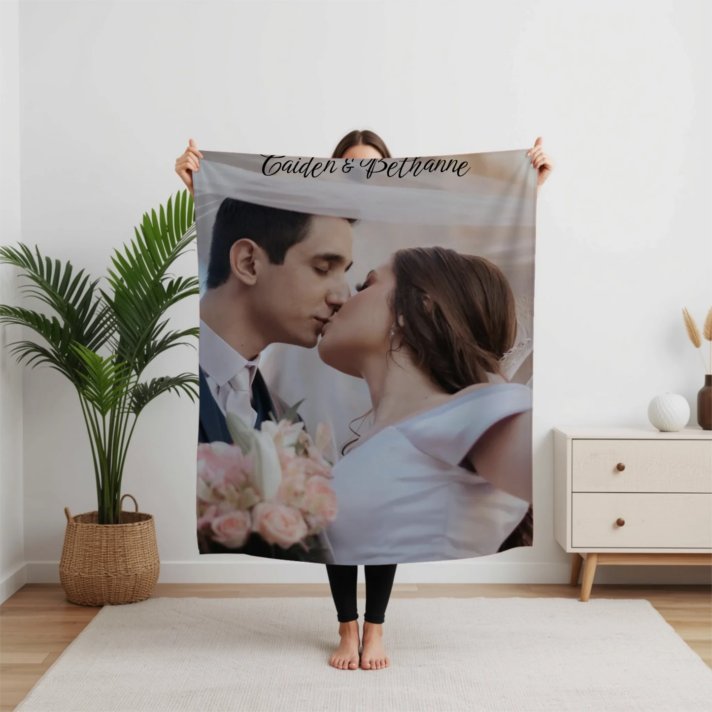 Personalized Couple Photo Blanket – Custom Picture Throw Blanket for Couples, Wedding, Anniversary & Romantic Keepsake Gift