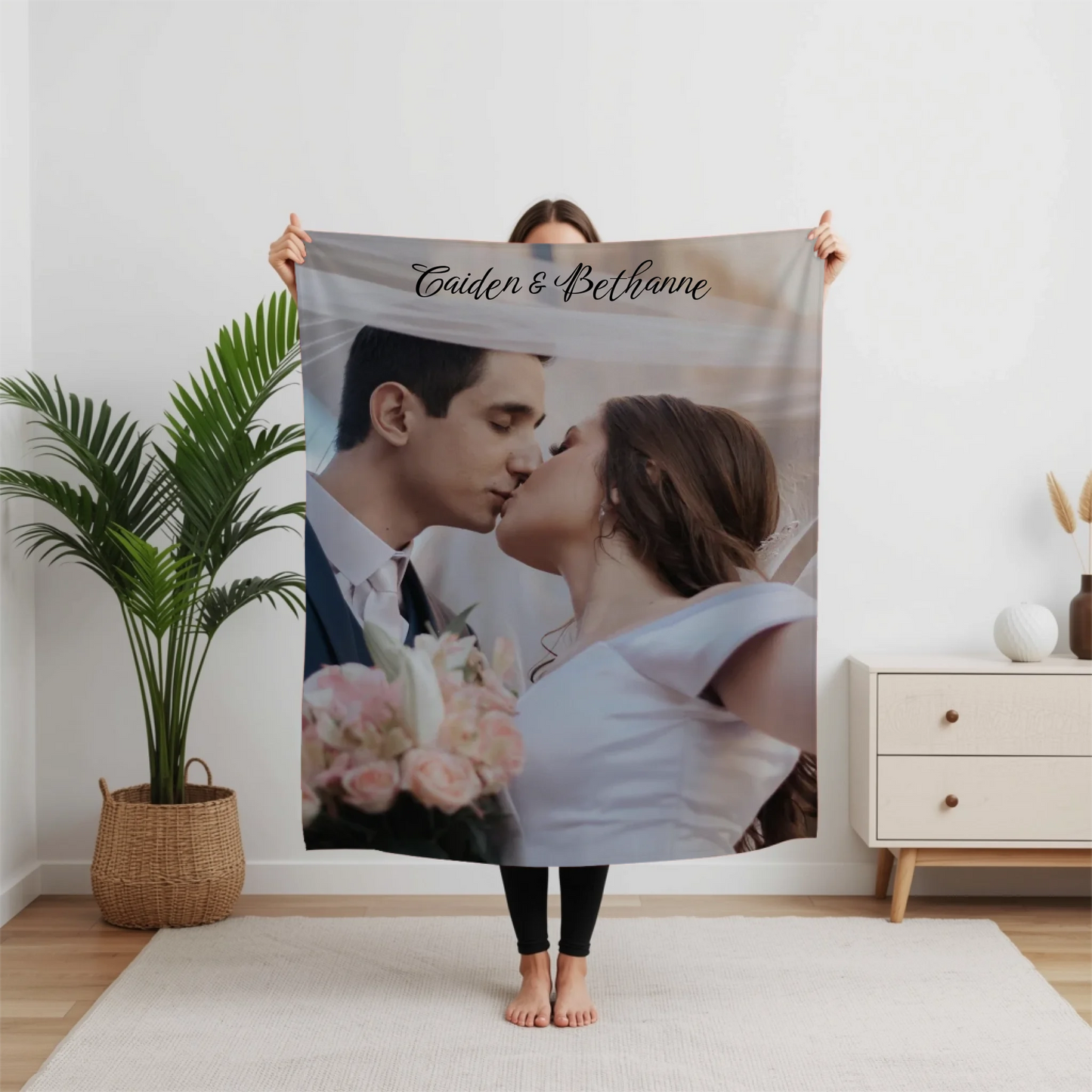 Personalized Couple Photo Blanket – Custom Picture Throw Blanket for Couples, Wedding, Anniversary & Romantic Keepsake Gift