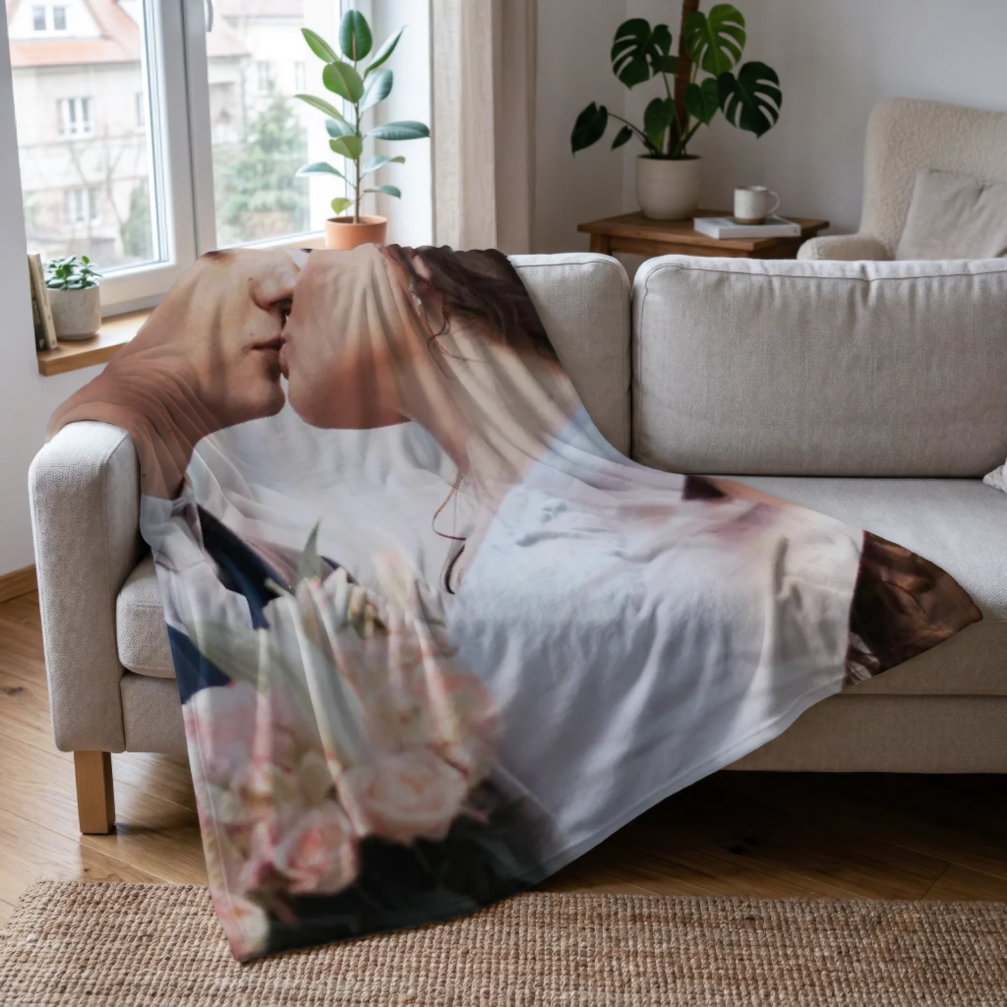 Personalized Couple Photo Blanket – Custom Picture Throw Blanket for Couples, Wedding, Anniversary & Romantic Keepsake Gift