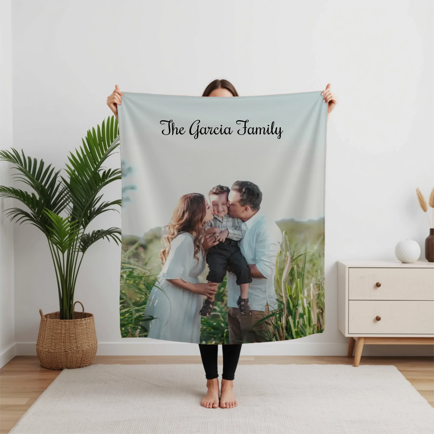 Personalized Family Photo Blanket – Custom Picture Throw Blanket, Family Keepsake Gift for Parents, Grandparents & Loved Ones