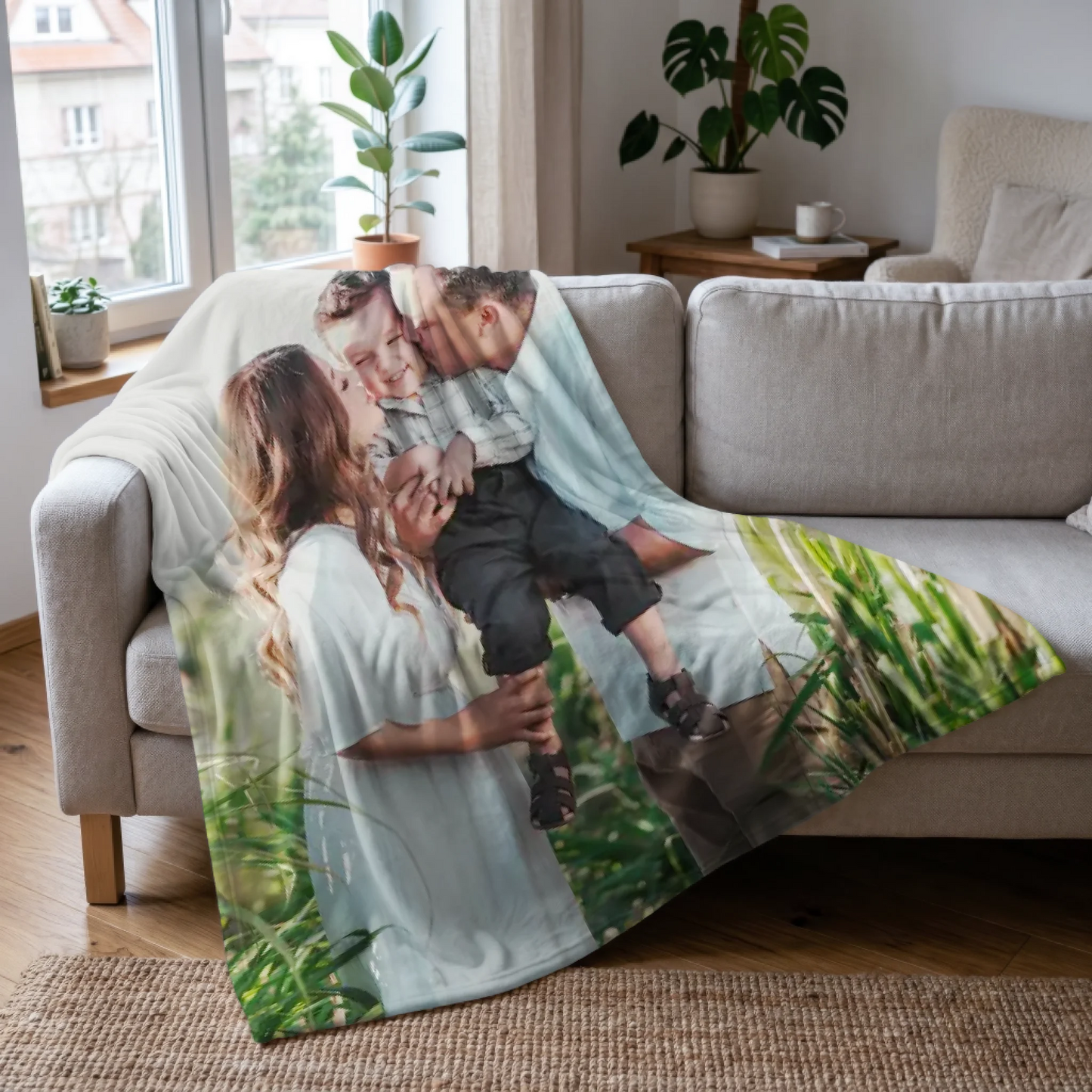 Personalized Family Photo Blanket – Custom Picture Throw Blanket, Family Keepsake Gift for Parents, Grandparents & Loved Ones