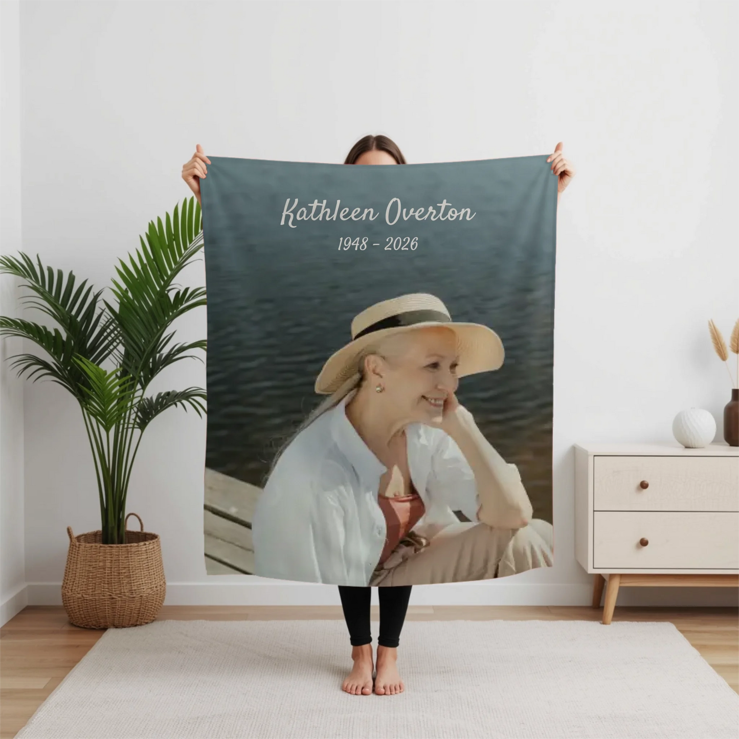 Personalized Memorial Photo Blanket – Custom Remembrance Blanket with Picture, Sympathy Gift to Honor a Loved One