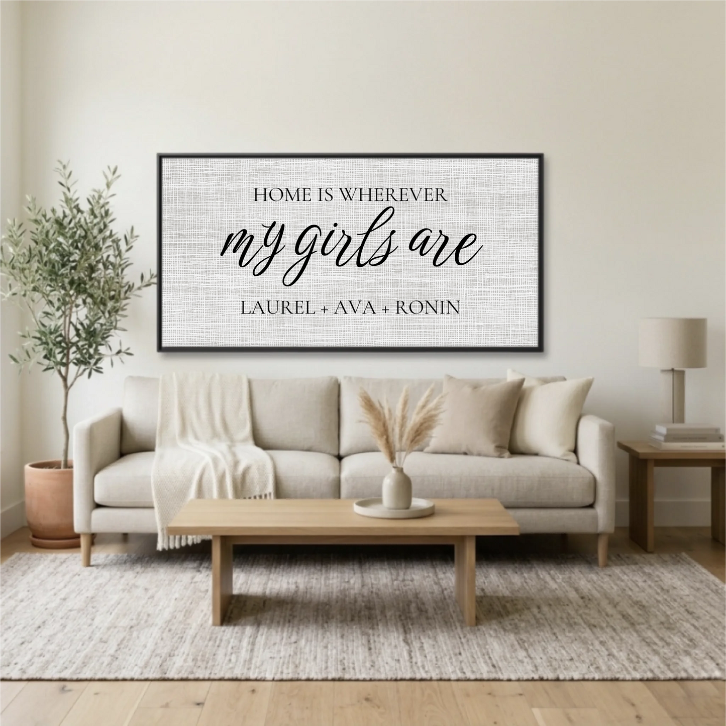Living Room Black Framed Wide Format 2.1 Mockup