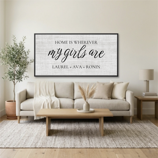 Living Room Black Framed Wide Format 2.1 Mockup