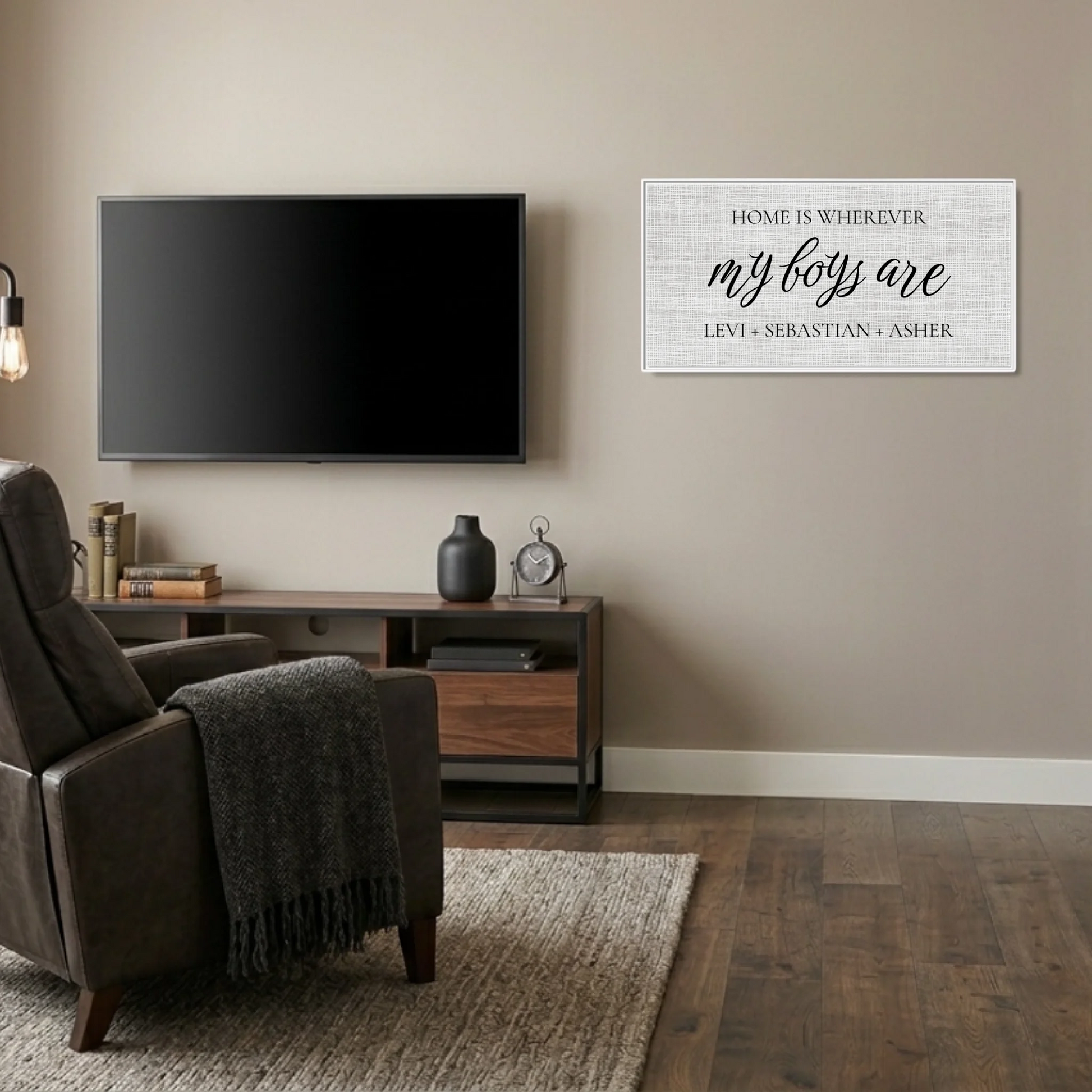 Man Cave White Frame Wide Format 2.1 Canvas Mockup