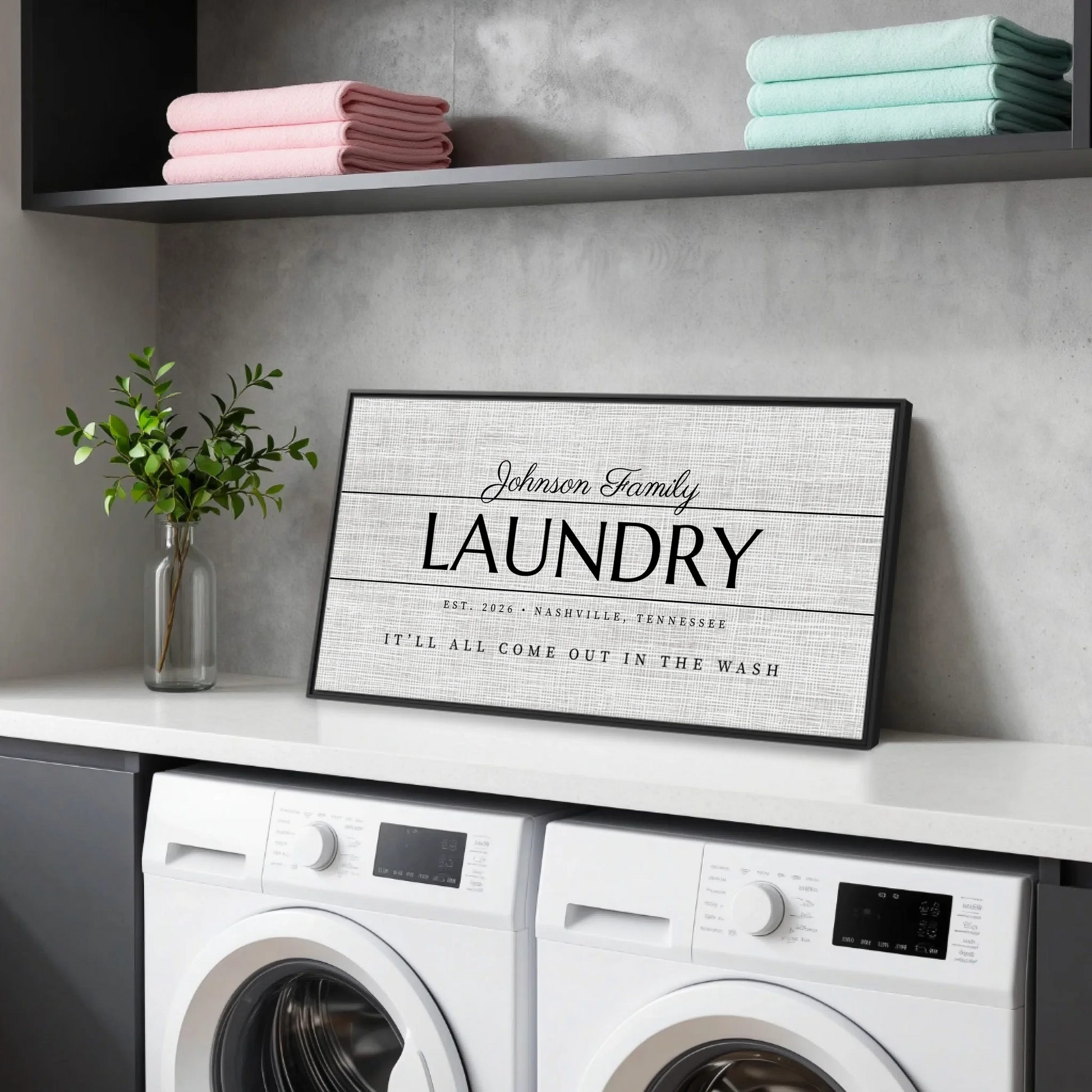 Laundry Black Framed Wide Format 2.1