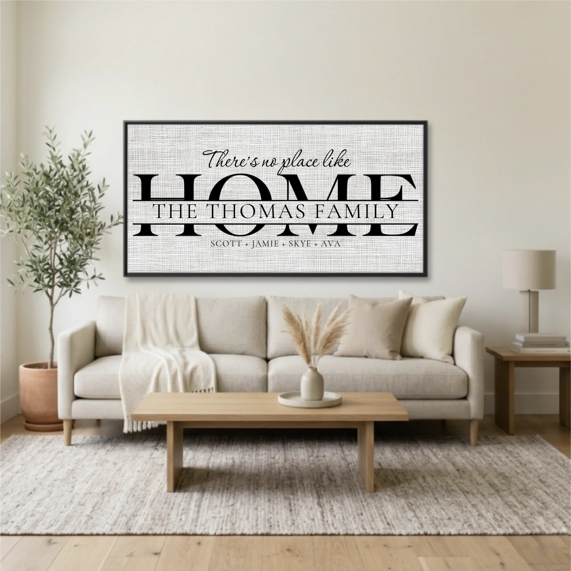 Living Room Black Framed Wide Format 2.1 Mockup