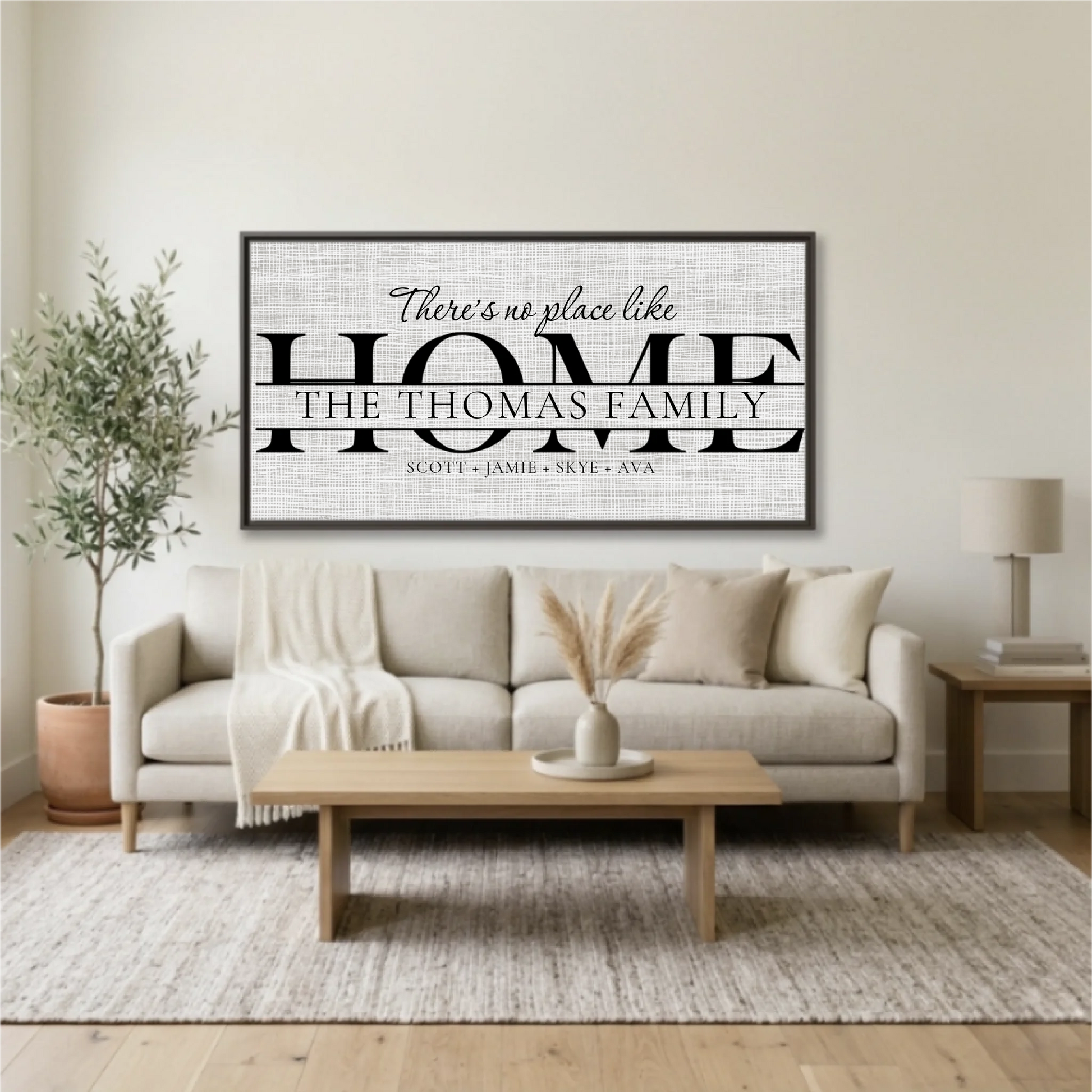 Living Room Espresso Framed Wide Format 2.1 Mockup
