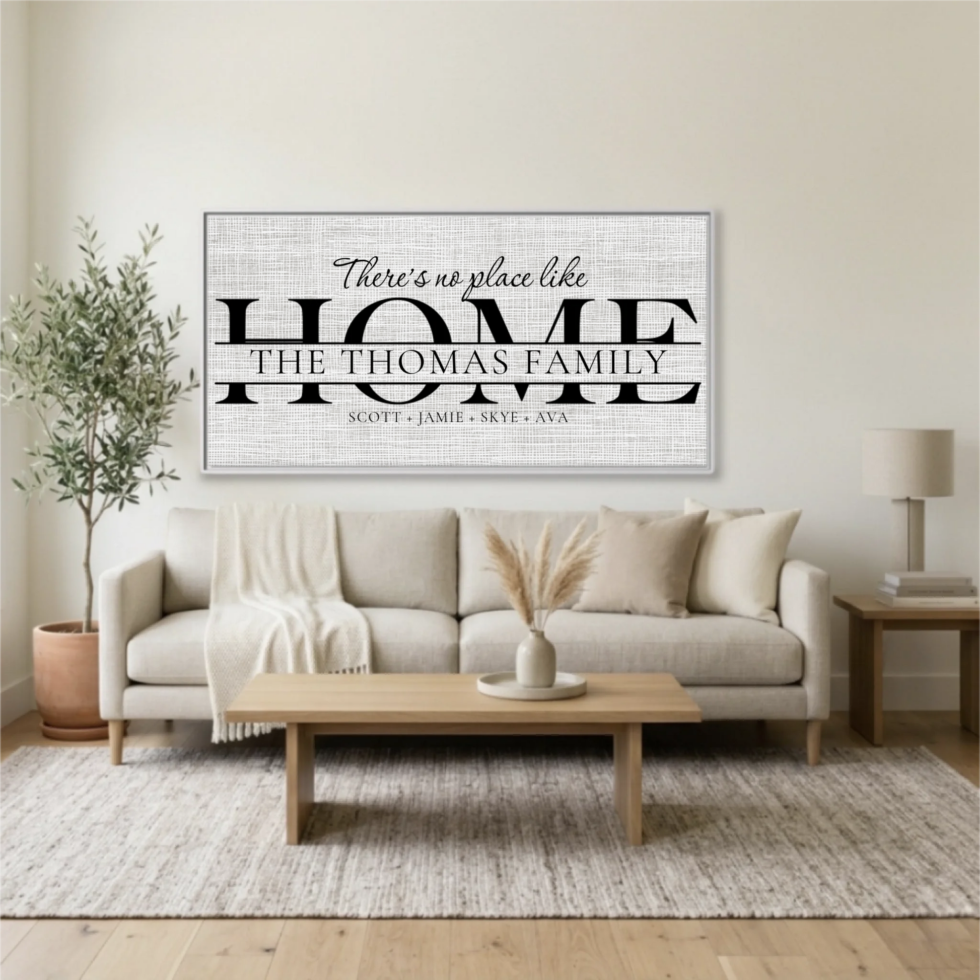 Living Room White Framed Wide Format 2.1 Mockup