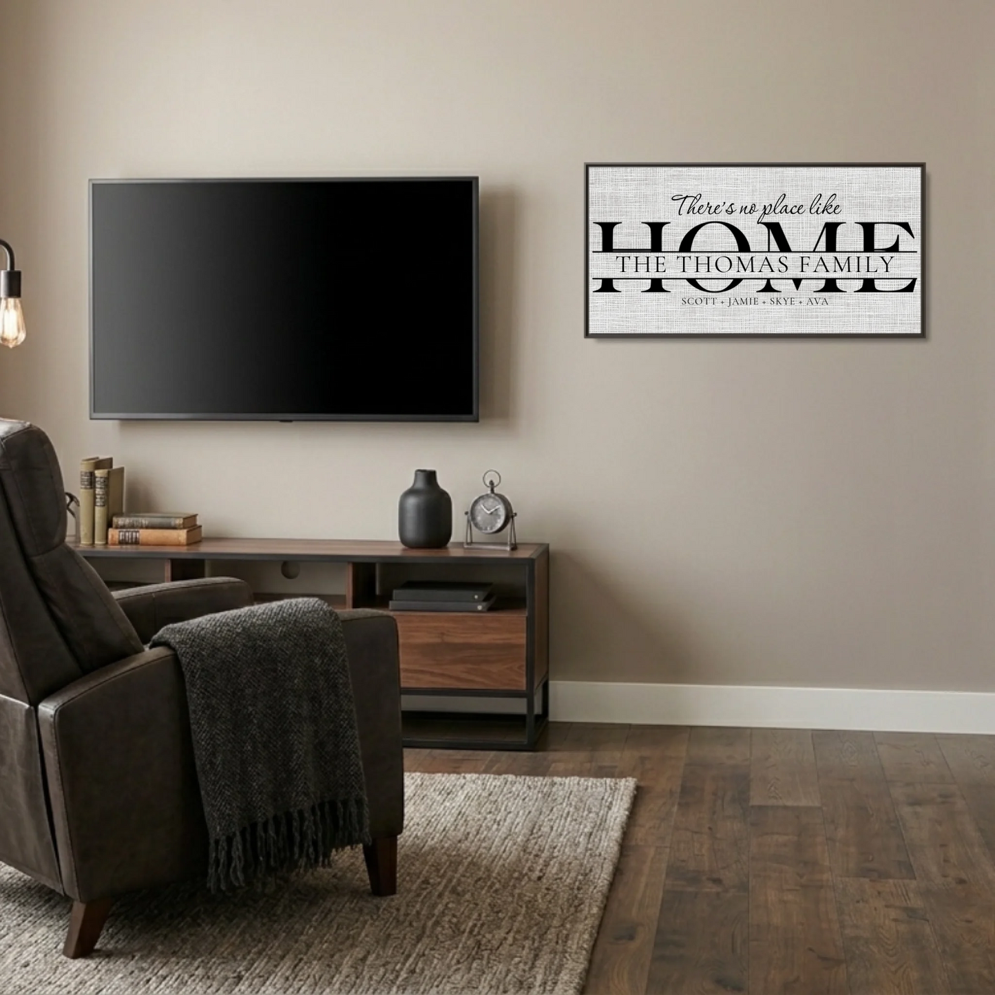 Man Cave Espresso Frame Wide Format 2.1 Canvas Mockup