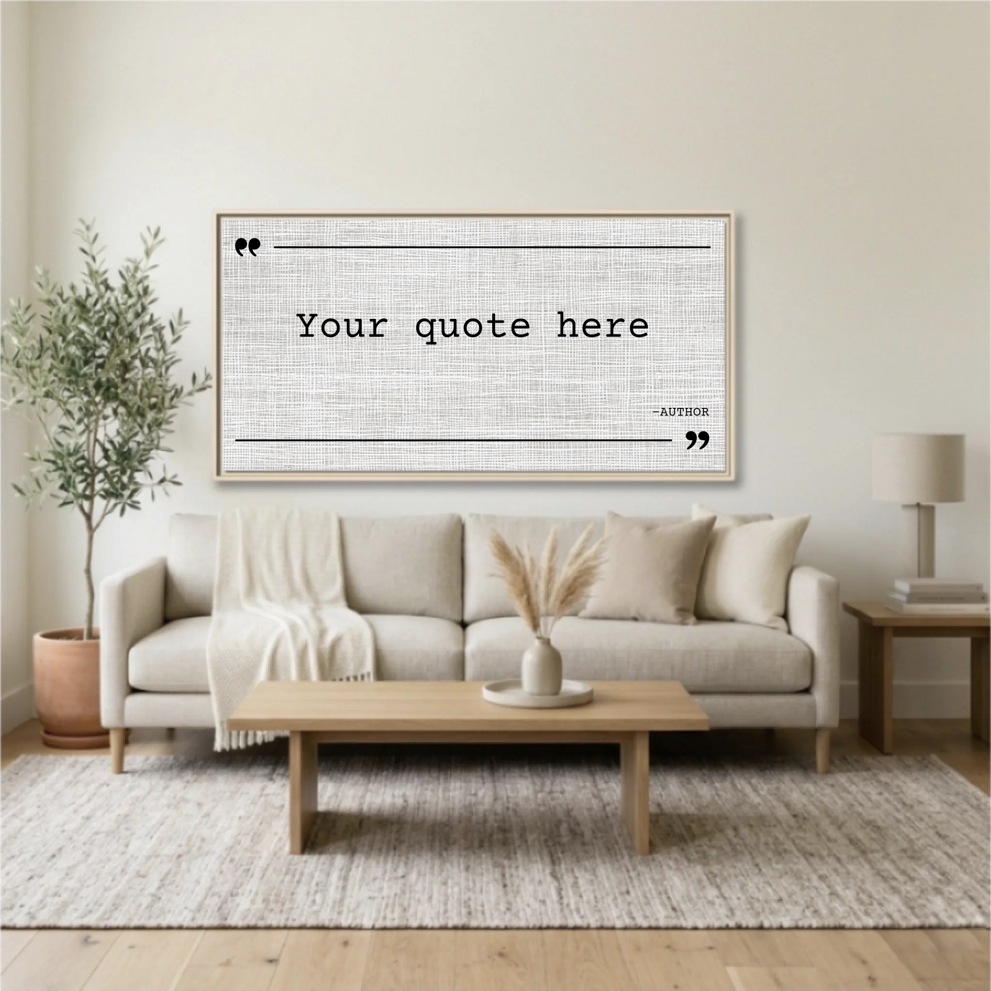 Living Room Natural Framed Wide Format 2.1 Mockup