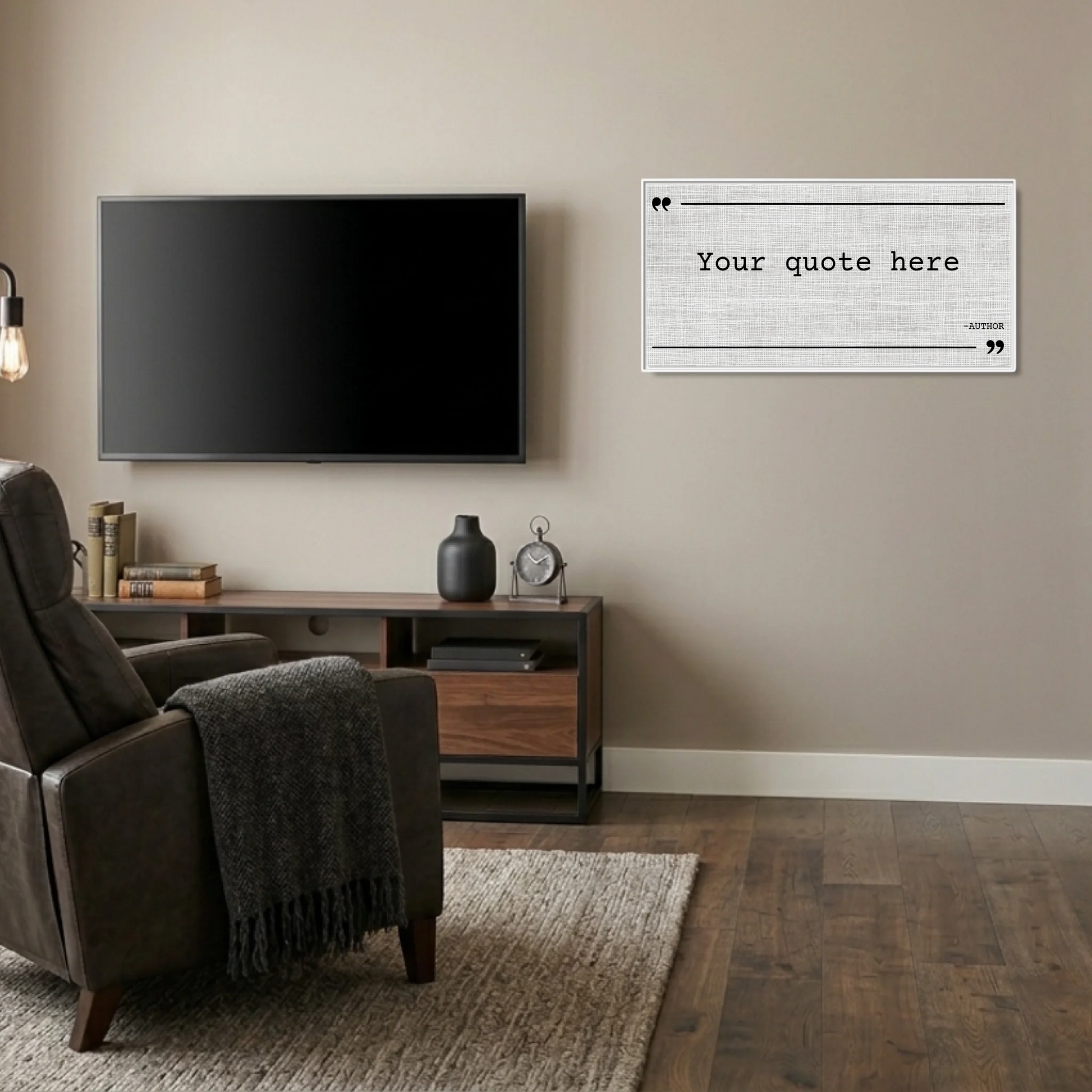 Man Cave White Frame Wide Format 2.1 Canvas Mockup