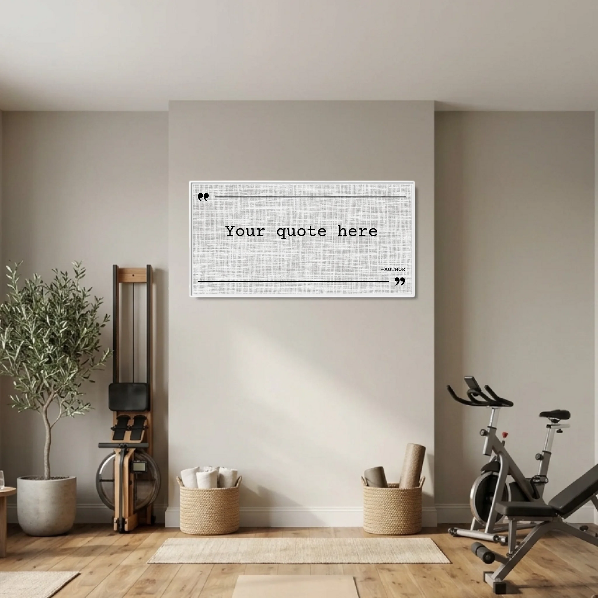 Gym White Framed Wide Format 2.1 Canvas Mockup