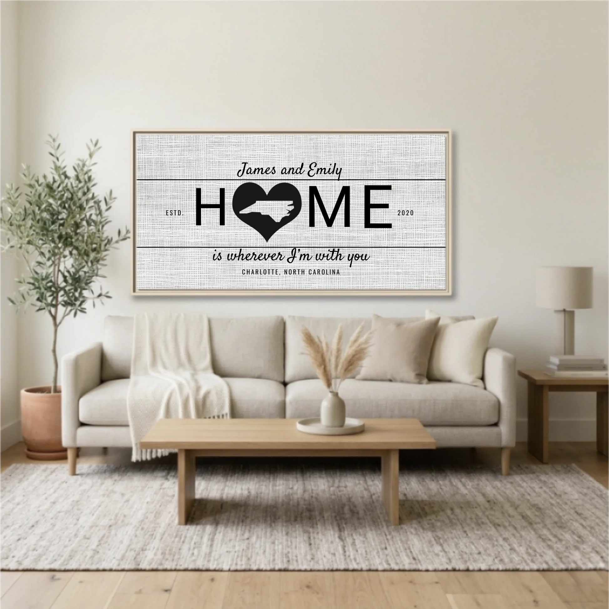 Living Room Natural Framed Wide Format 2.1 Mockup