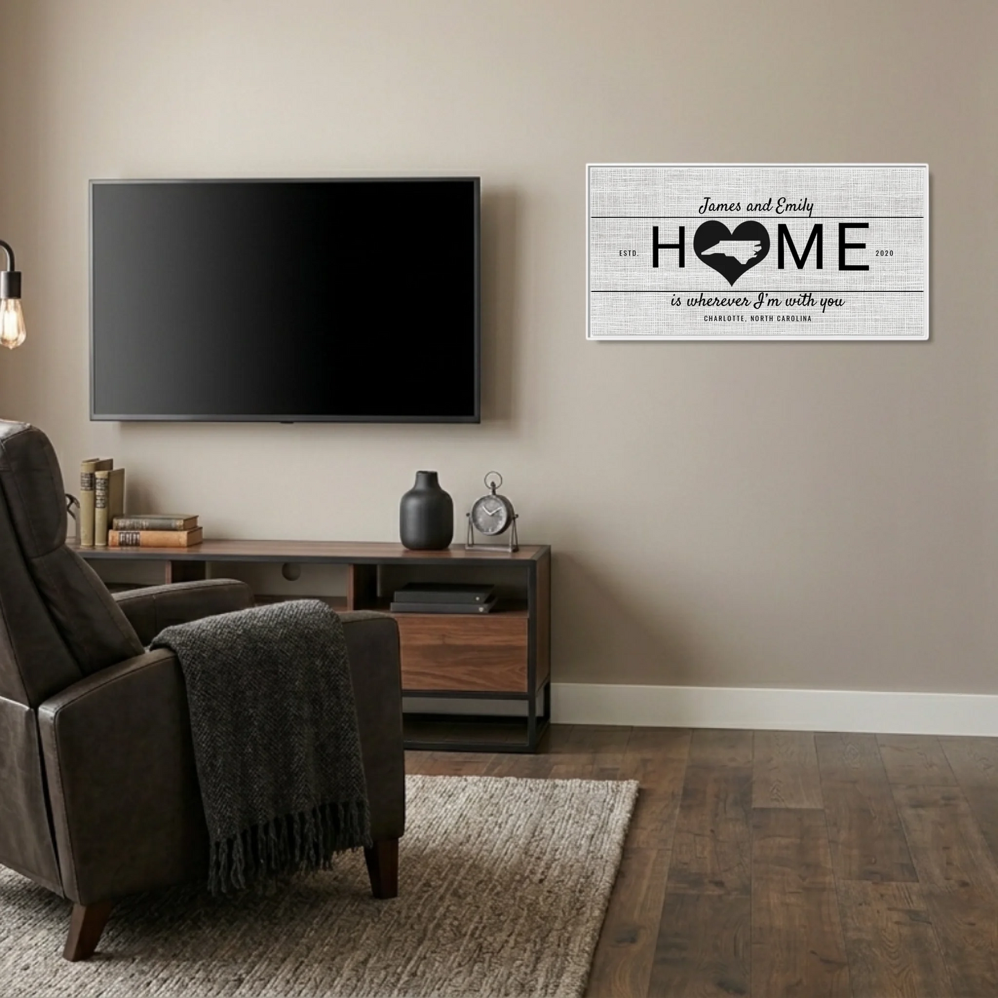 Man Cave White Frame Wide Format 2.1 Canvas Mockup