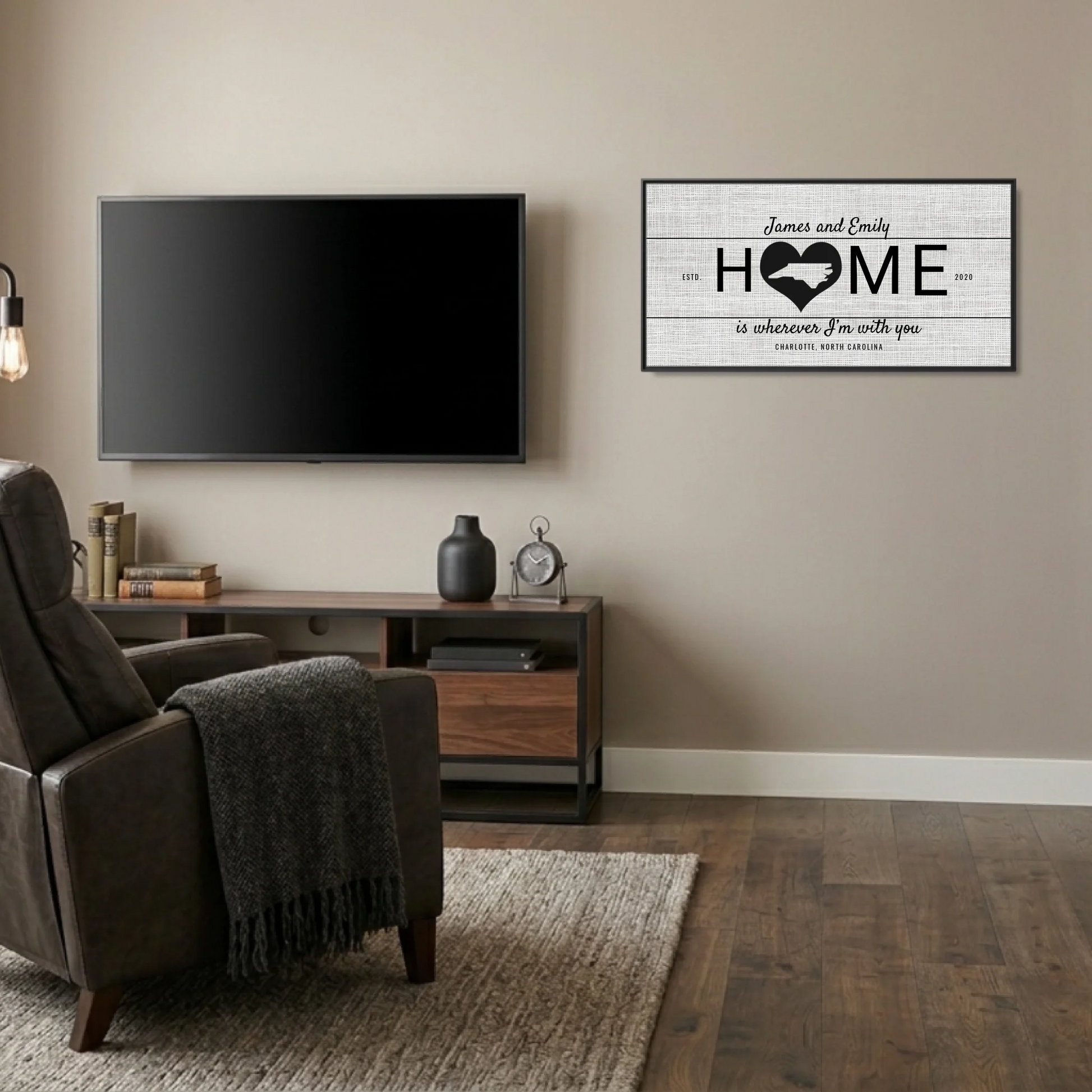 Man Cave Black Frame Wide Format 2.1 Canvas Mockup