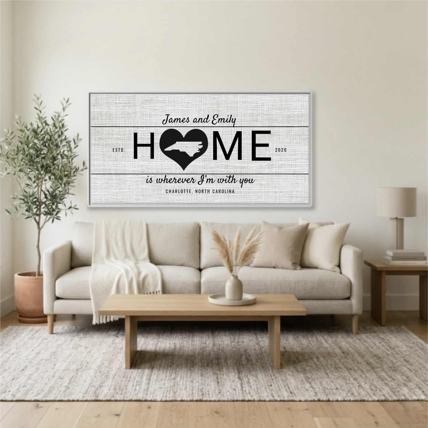 Living Room White Framed Wide Format 2.1 Mockup