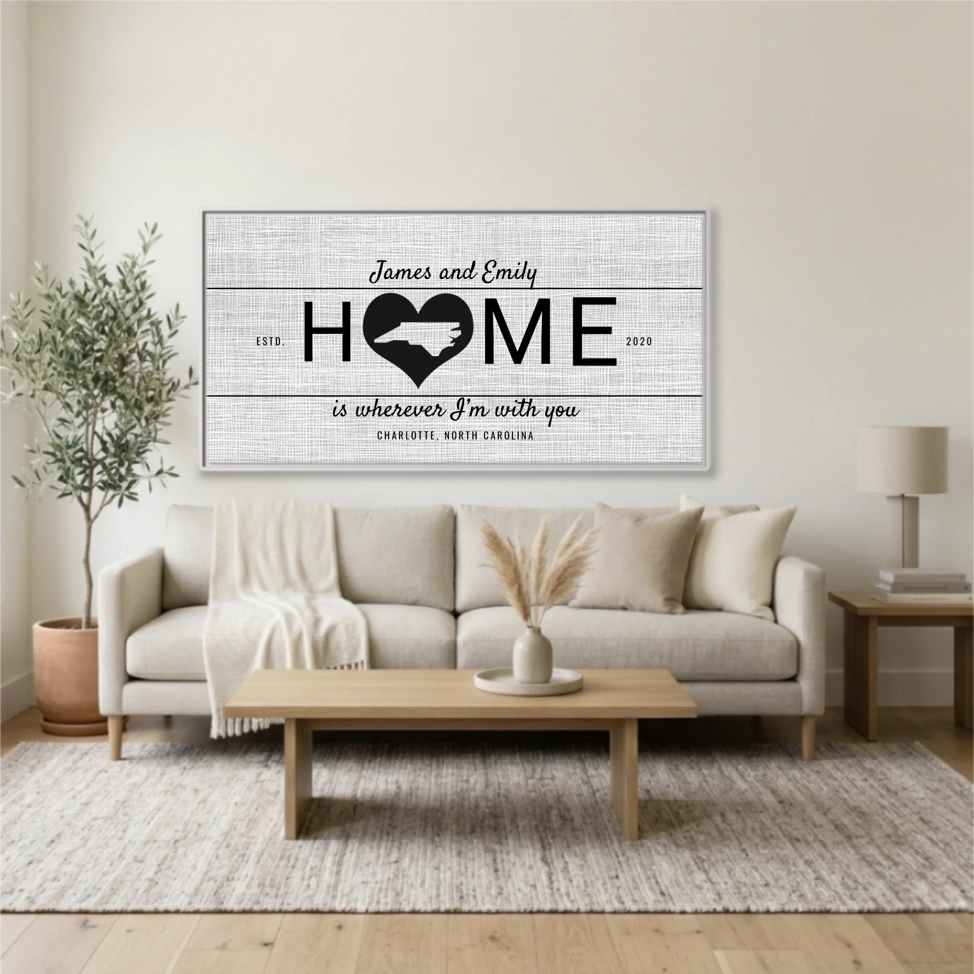 Living Room White Framed Wide Format 2.1 Mockup