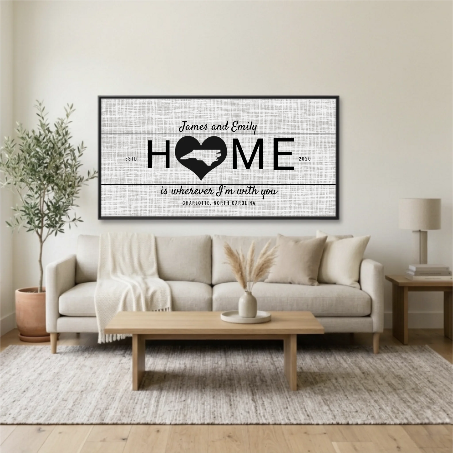 Living Room Black Framed Wide Format 2.1 Mockup