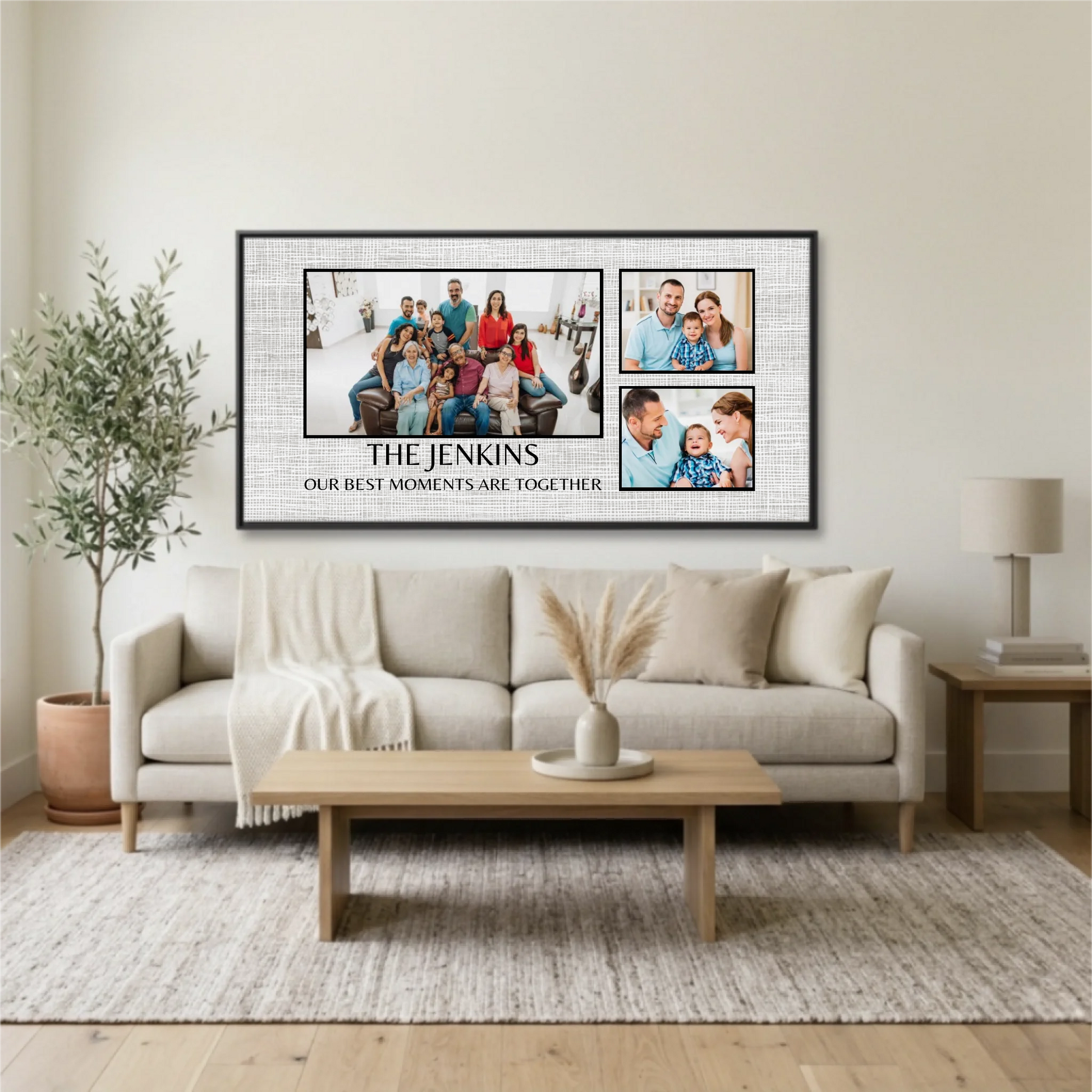 Living Room Black Framed Wide Format 2.1 Mockup