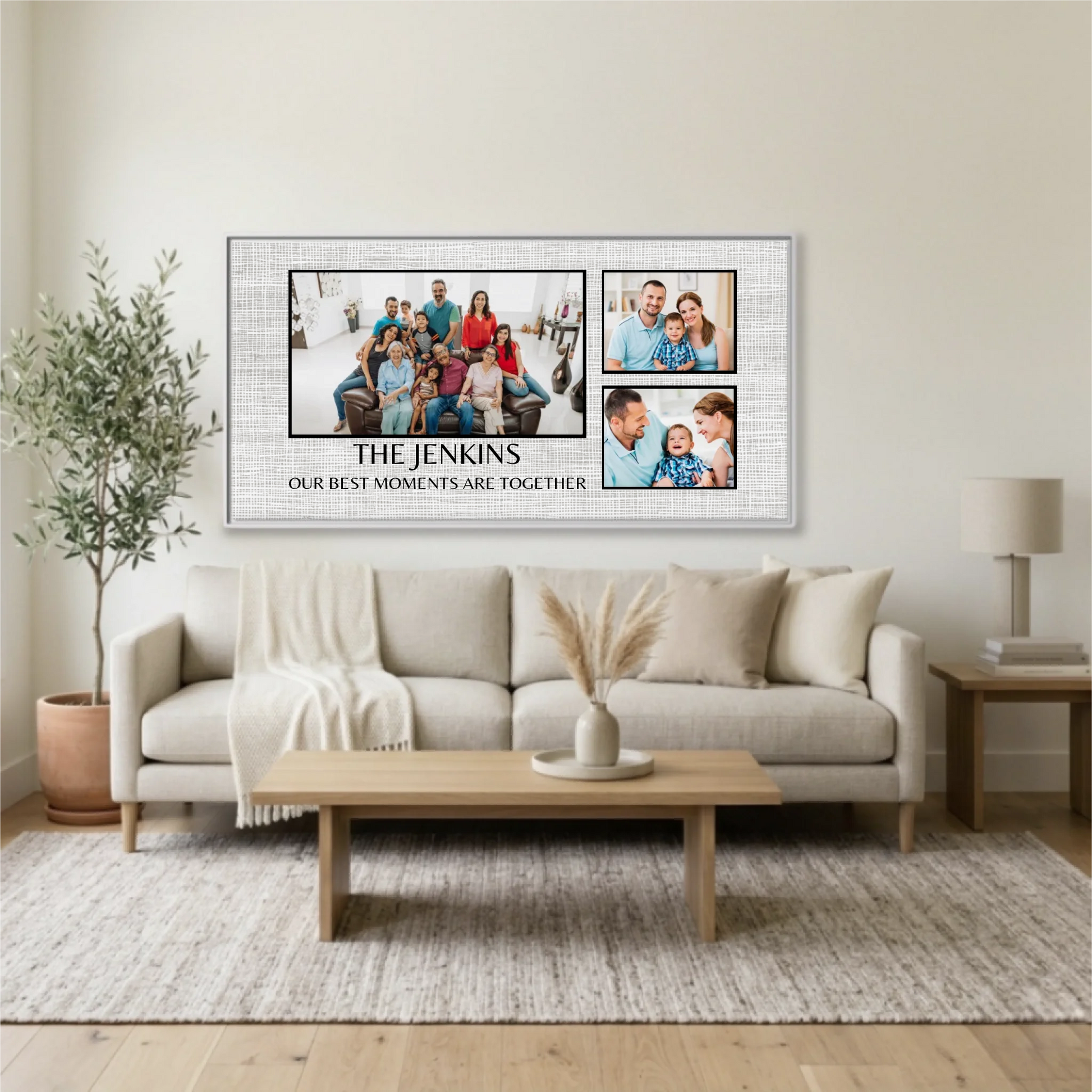 Living Room White Framed Wide Format 2.1 Mockup