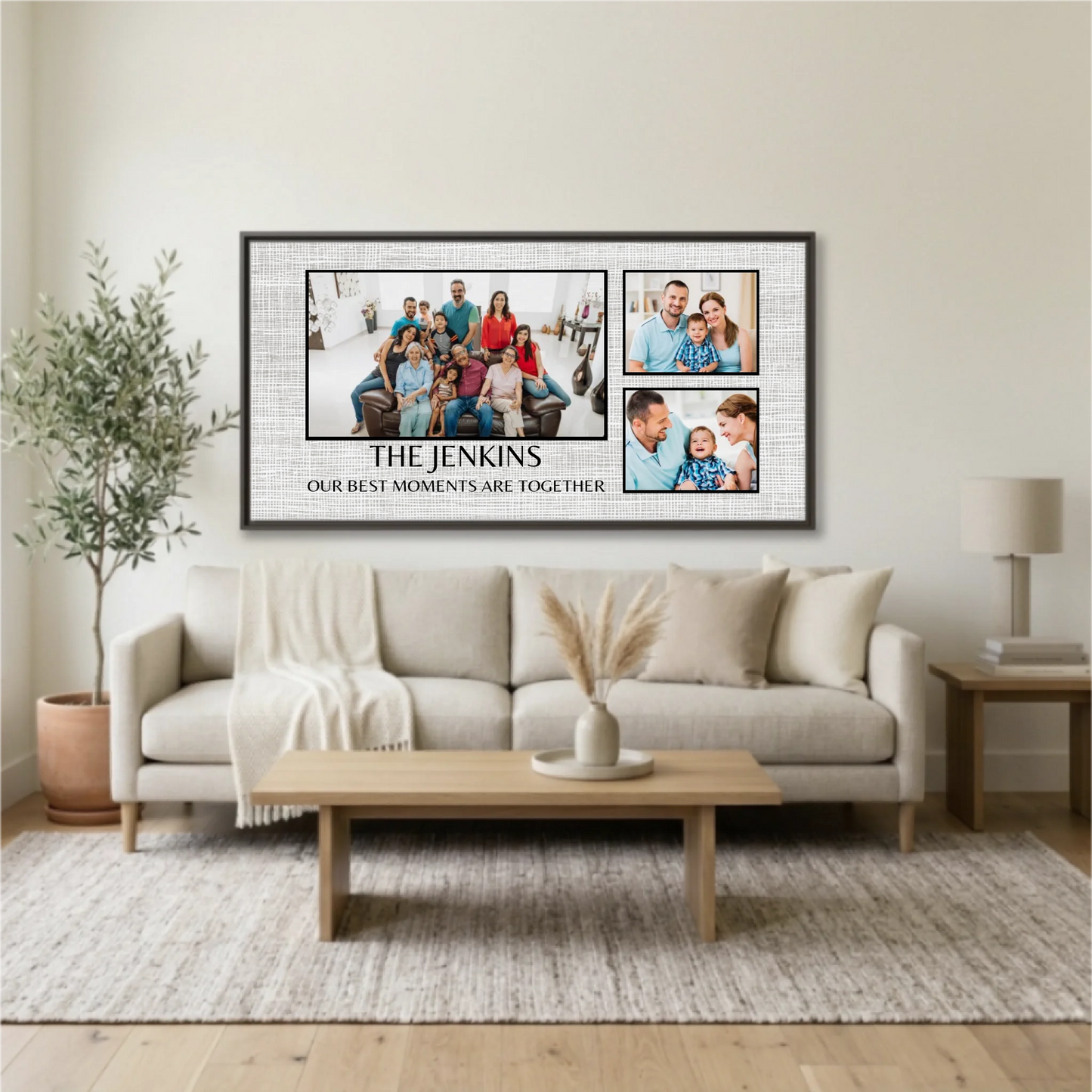 Living Room Espresso Framed Wide Format 2.1 Mockup