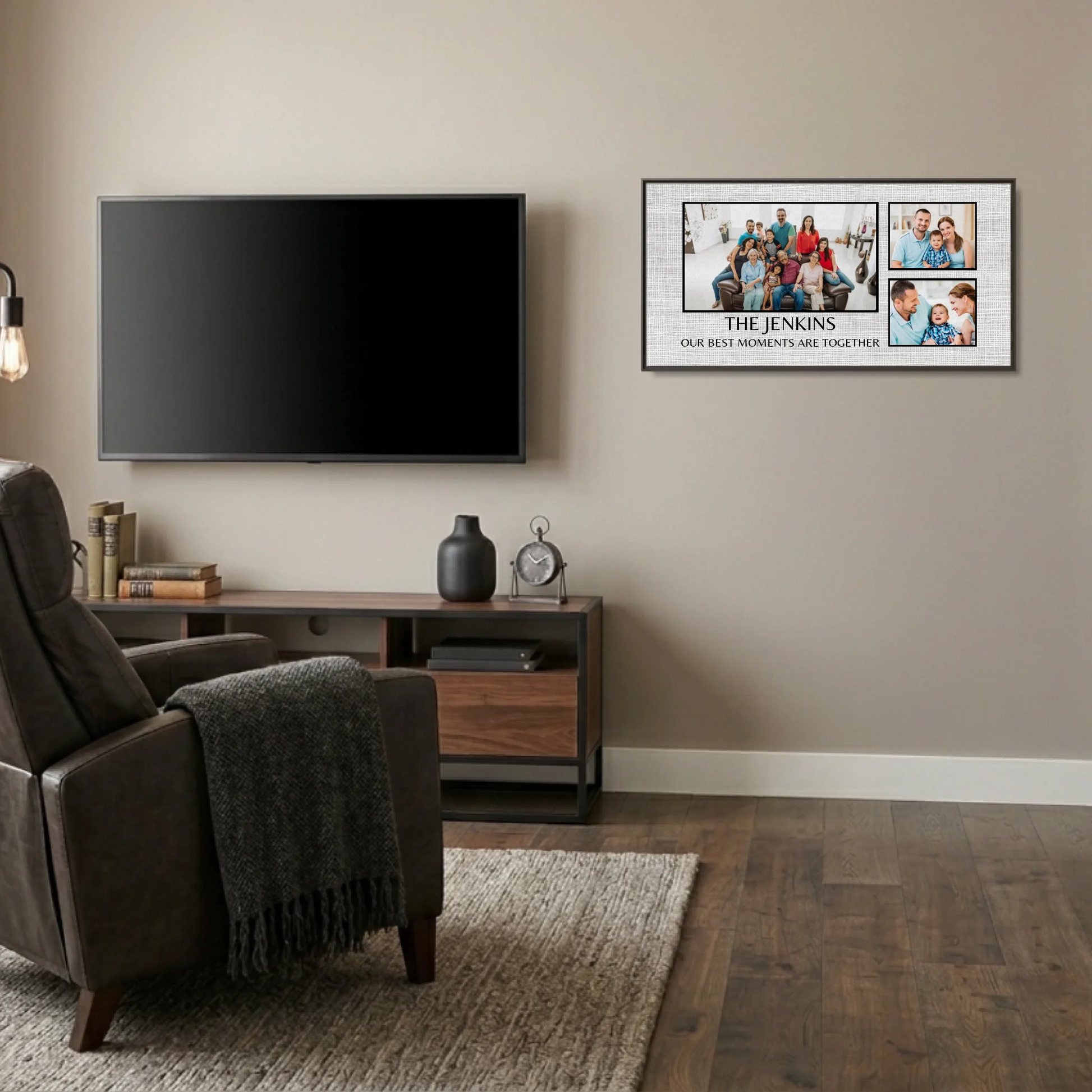 Man Cave Espresso Frame Wide Format 2.1 Canvas Mockup