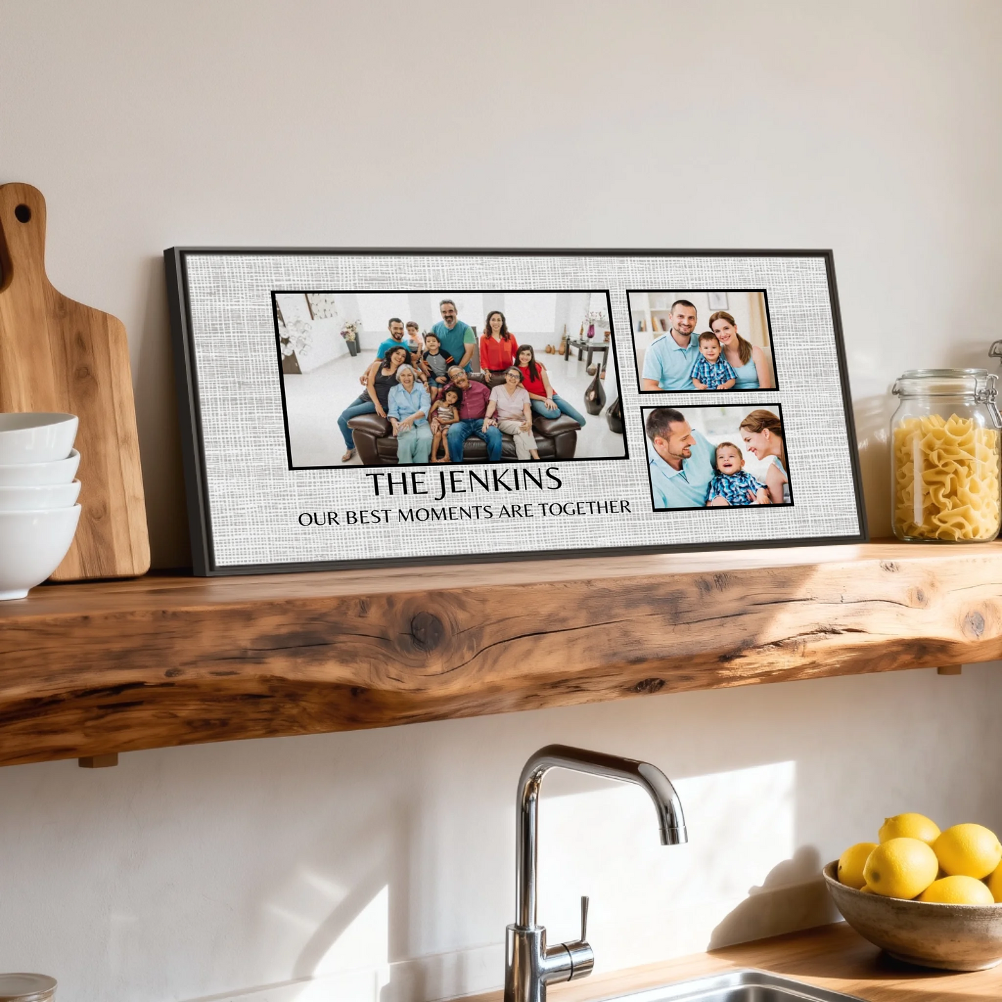 Shelf over kitchen sink espresso framed wide format 2.1