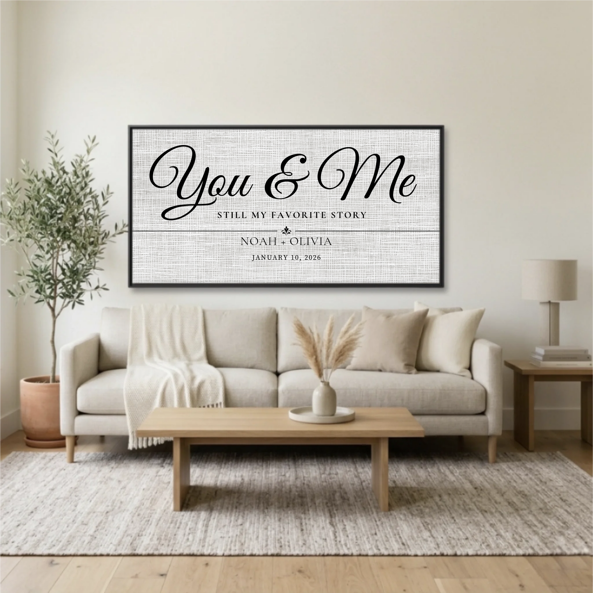 Living Room Black Framed Wide Format 2.1 Mockup