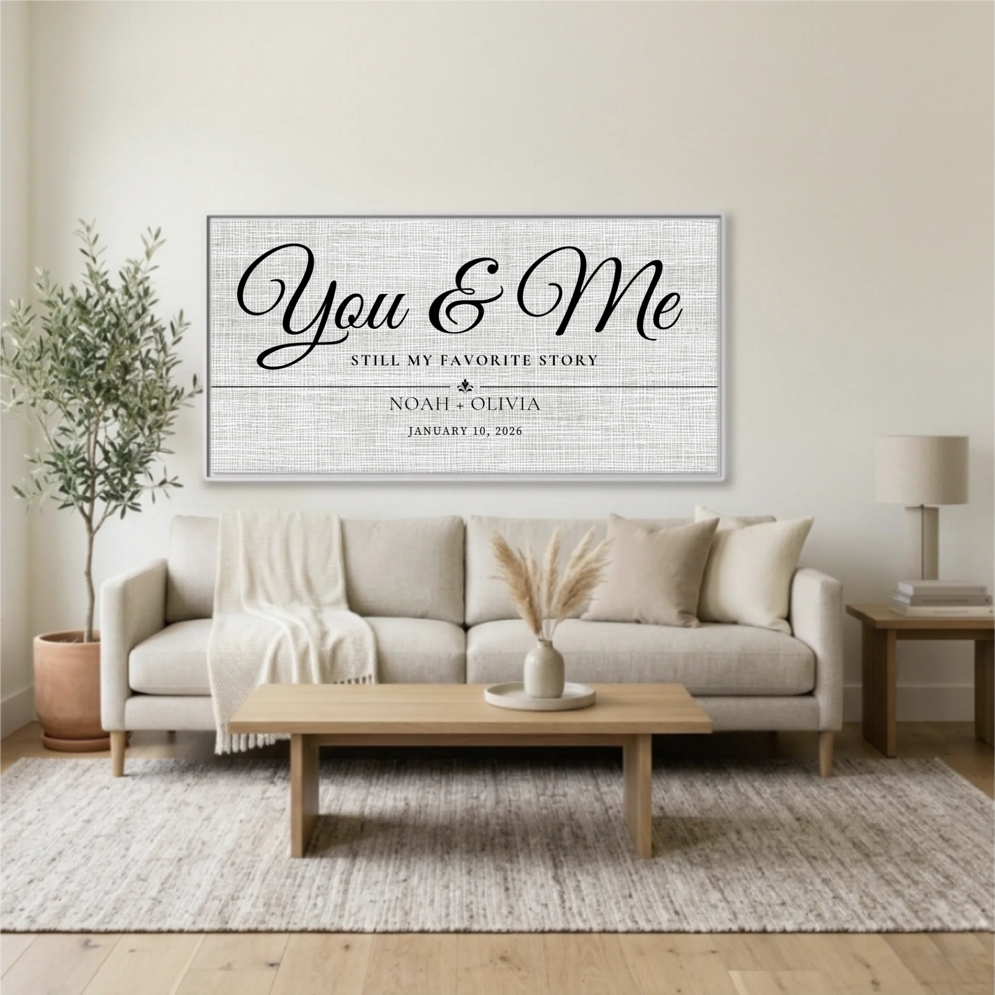 Living Room White Framed Wide Format 2.1 Mockup