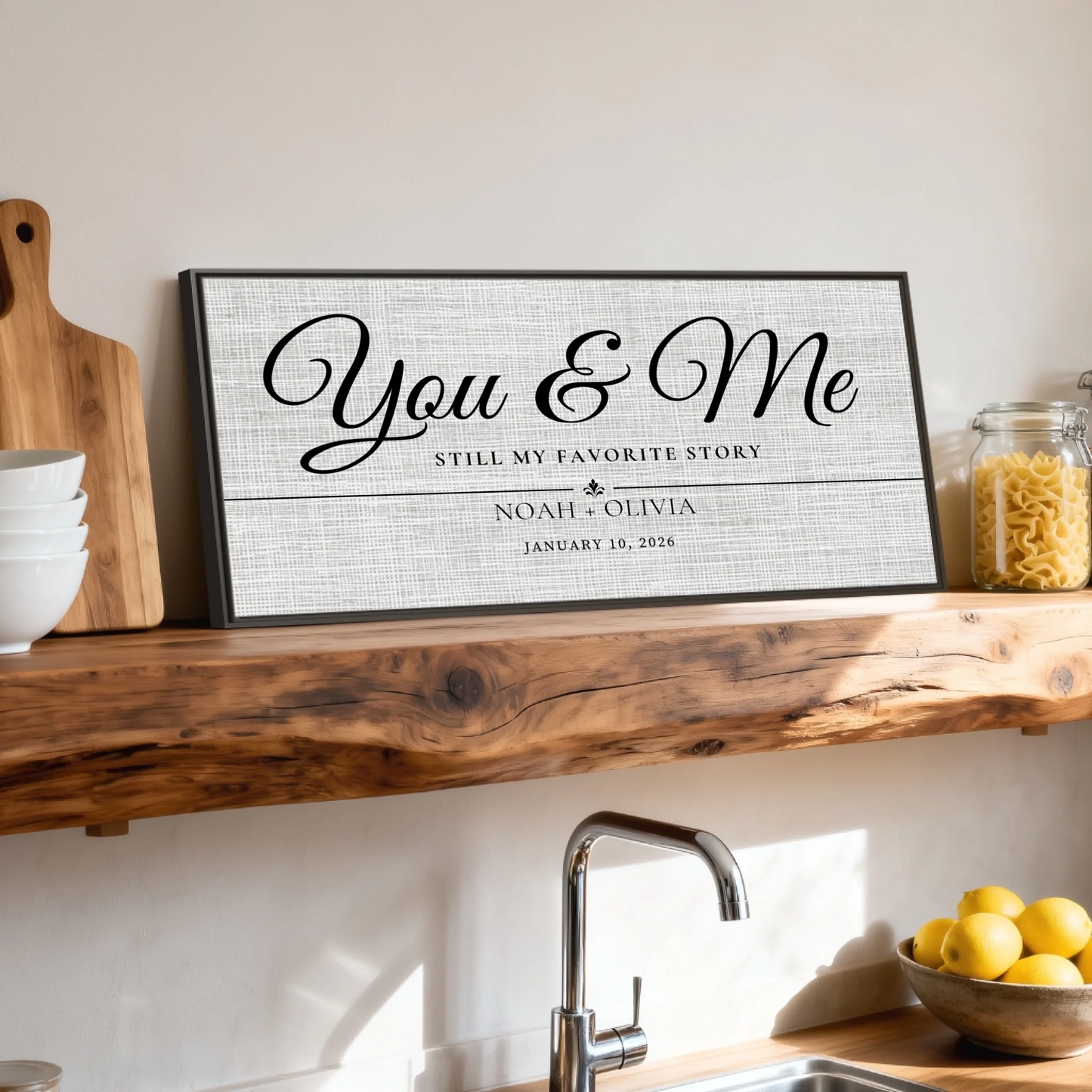 Shelf over kitchen sink espresso framed wide format 2.1