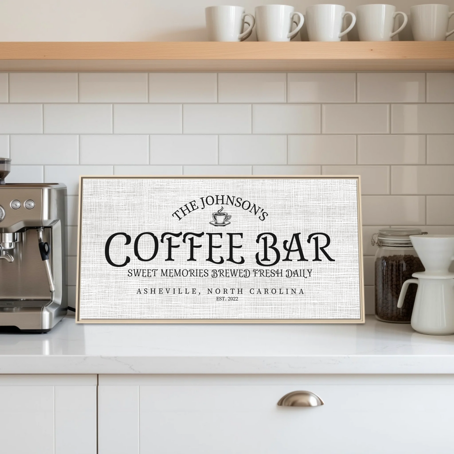 Coffee Bar:Kitchen Natural framed Wide Format 2.1