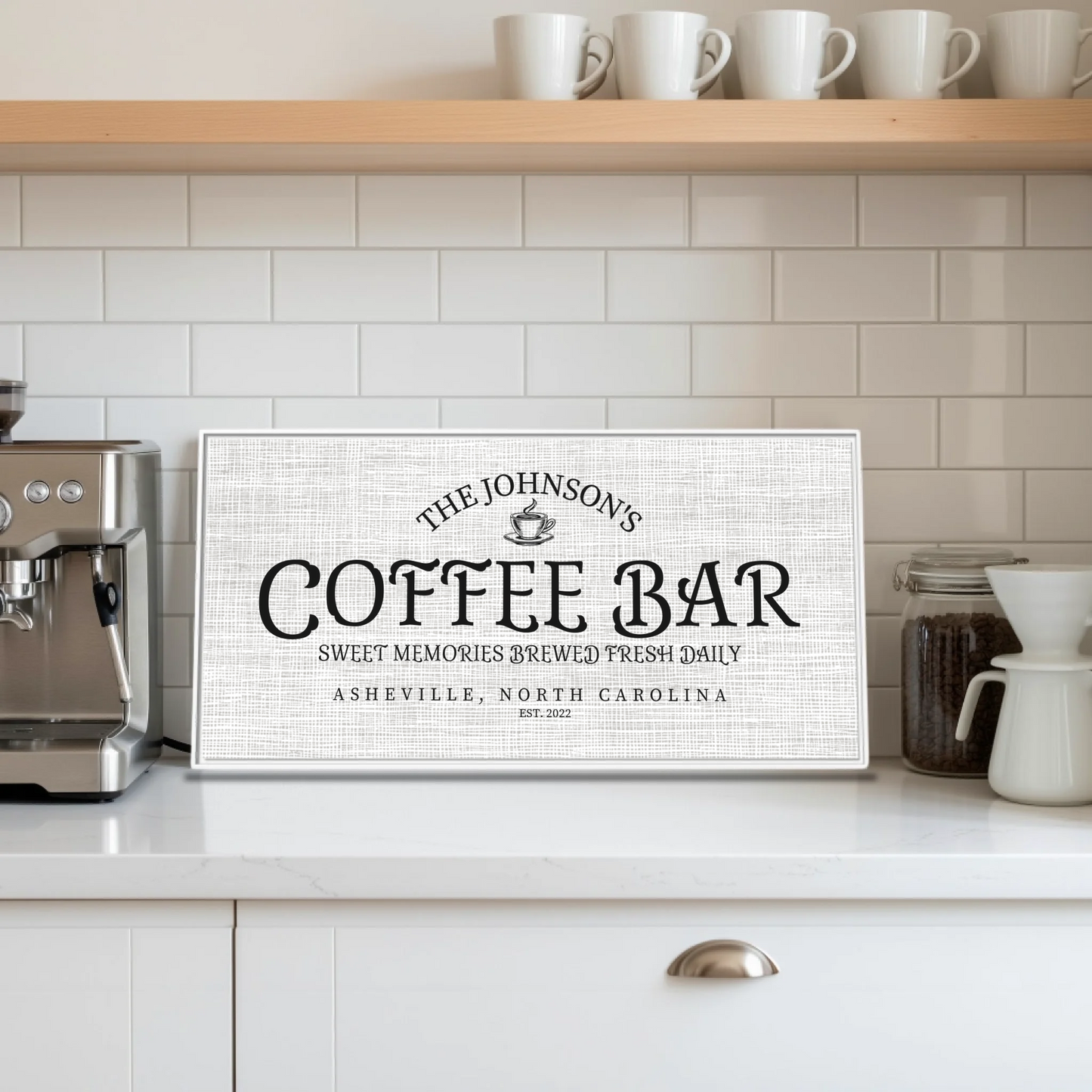 Coffee Bar:Kitchen White framed Wide Format 2.1
