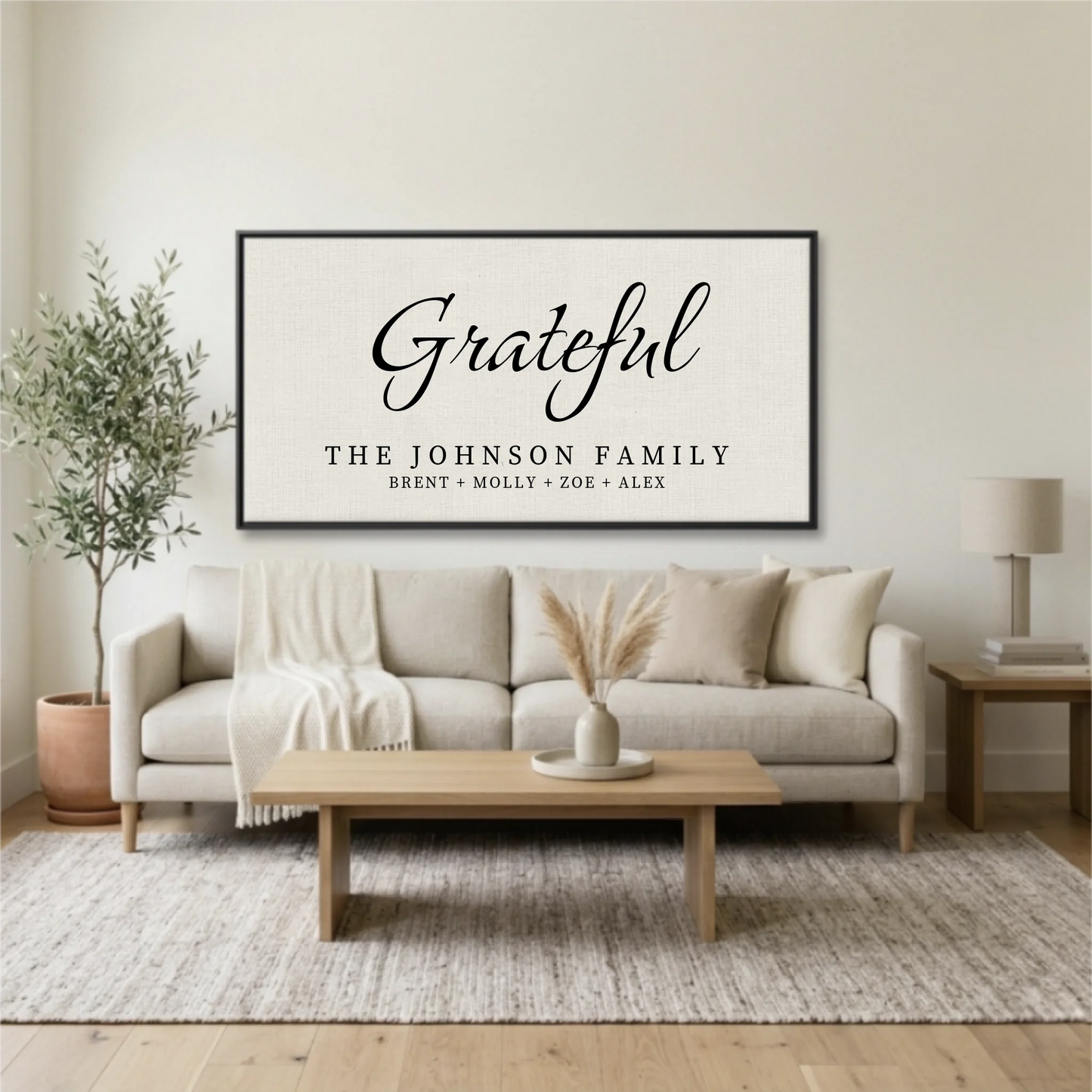 Living Room Black Framed Wide Format 2.1 Mockup