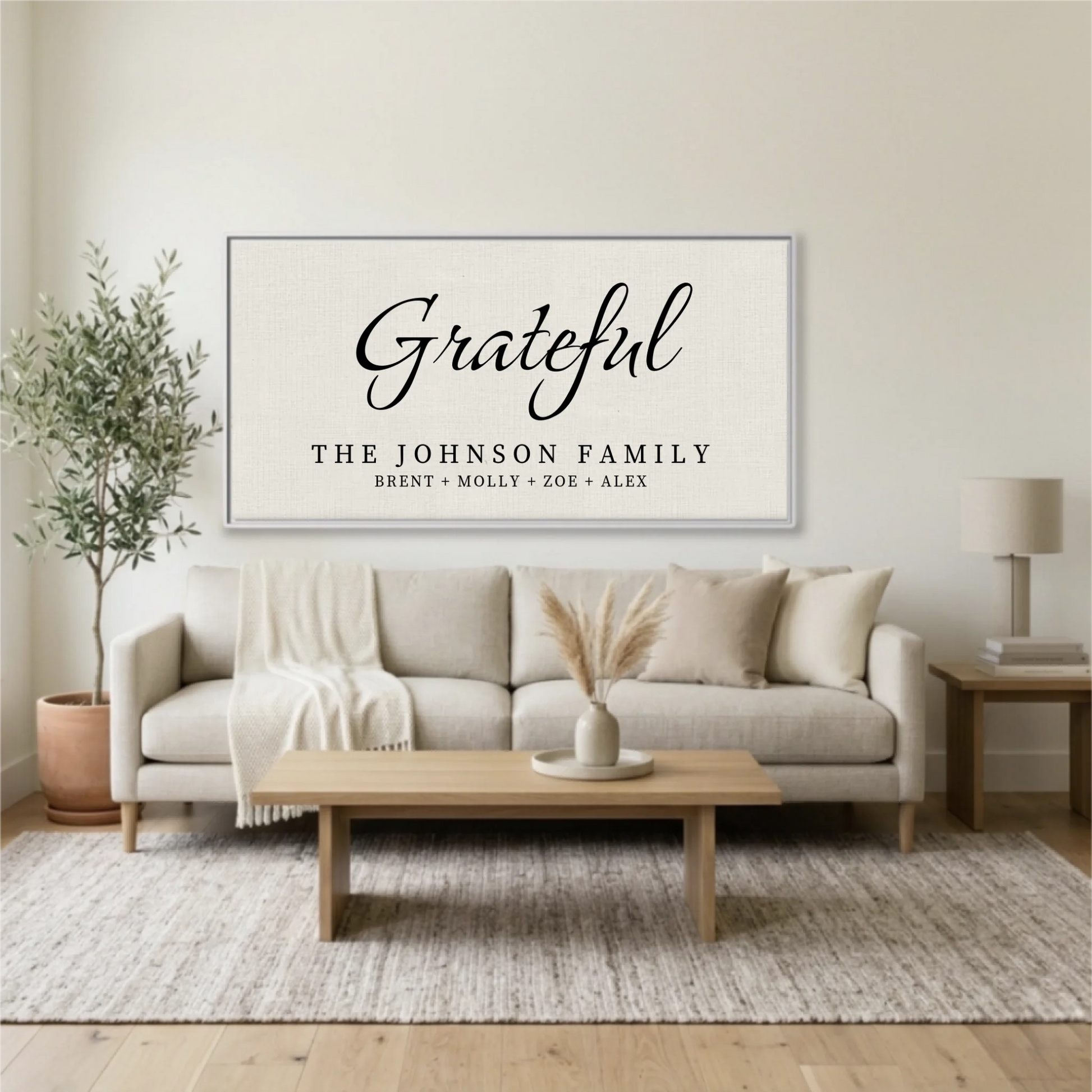 Living Room White Framed Wide Format 2.1 Mockup