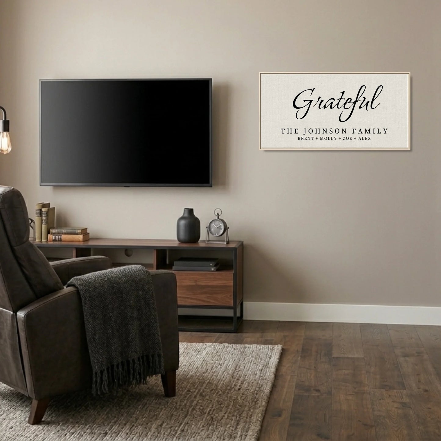 Man Cave Natural Frame Wide Format 2.1 Canvas Mockup