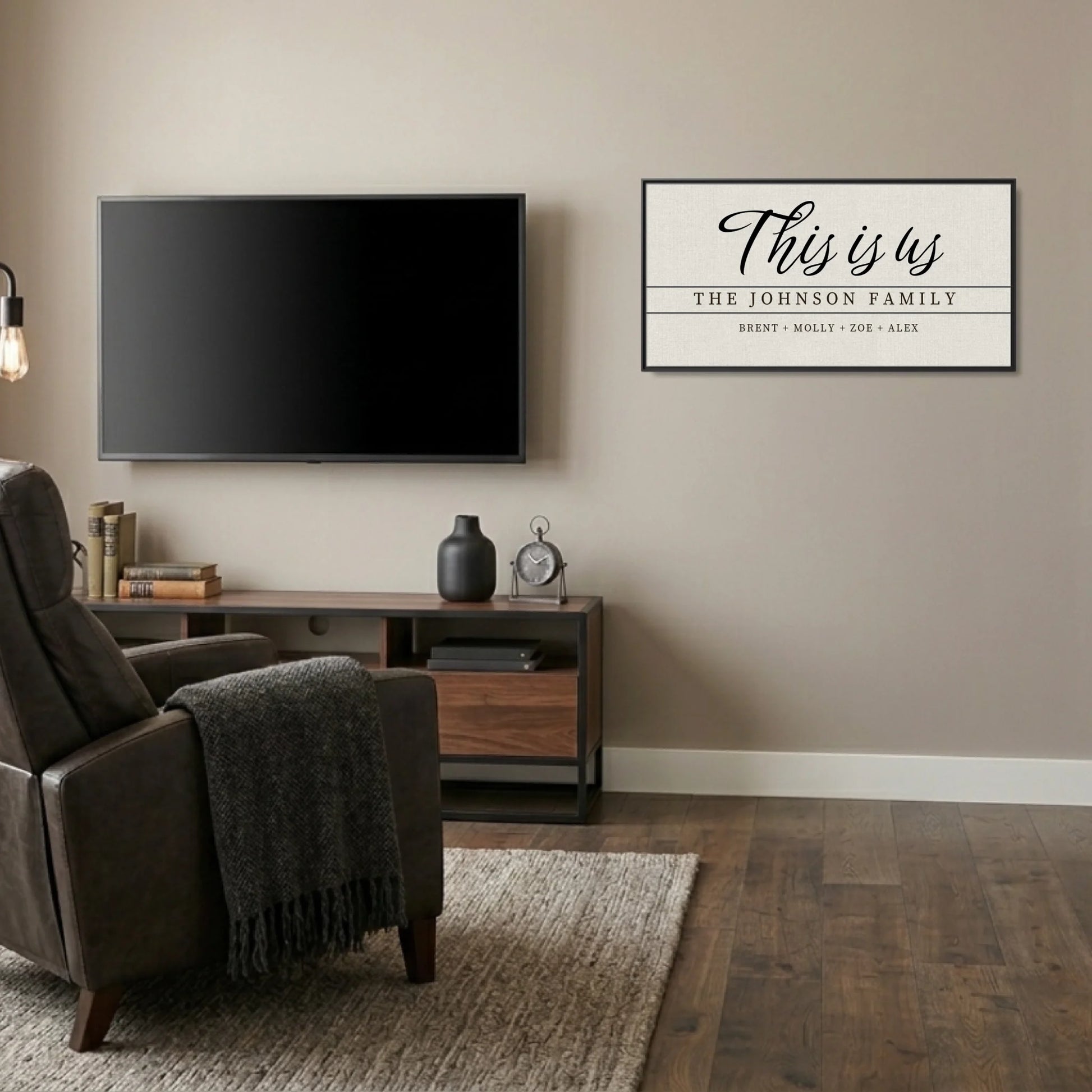 Man Cave Black Frame Wide Format 2.1 Canvas Mockup