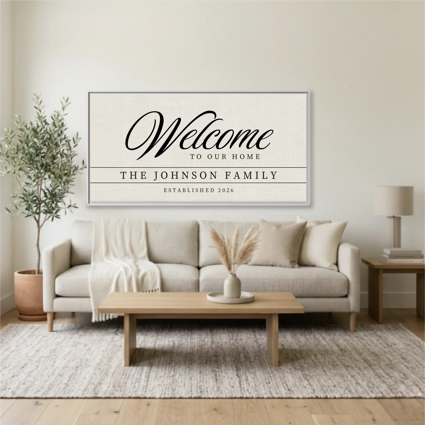 Living Room White Framed Wide Format 2.1 Mockup