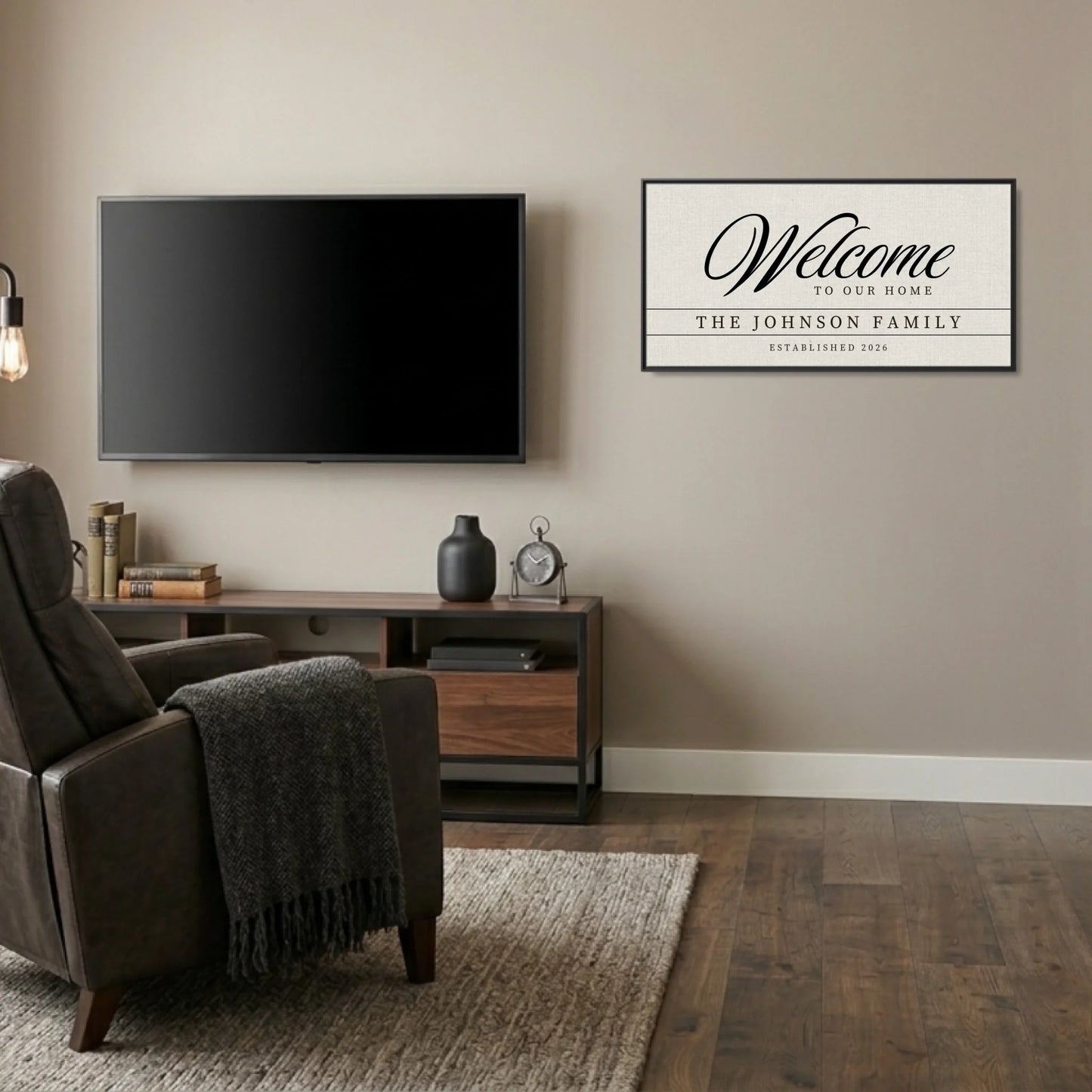 Man Cave Black Frame Wide Format 2.1 Canvas Mockup