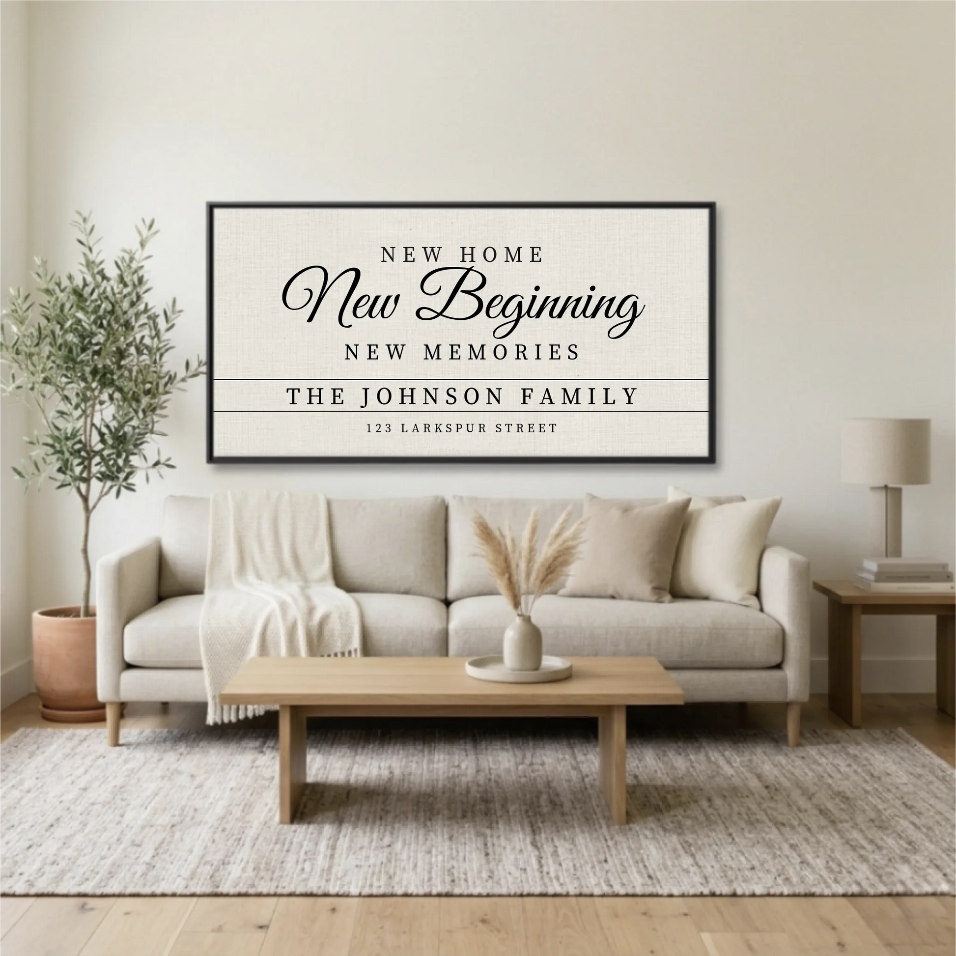 Living Room Black Framed Wide Format 2.1 Mockup