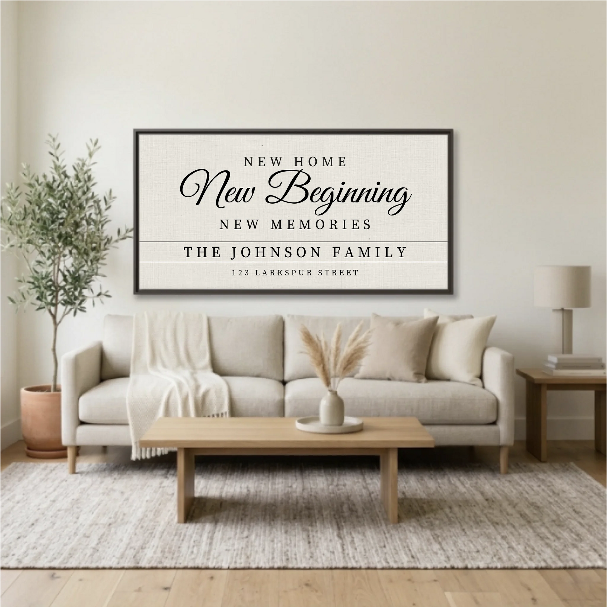 Living Room Espresso Framed Wide Format 2.1 Mockup