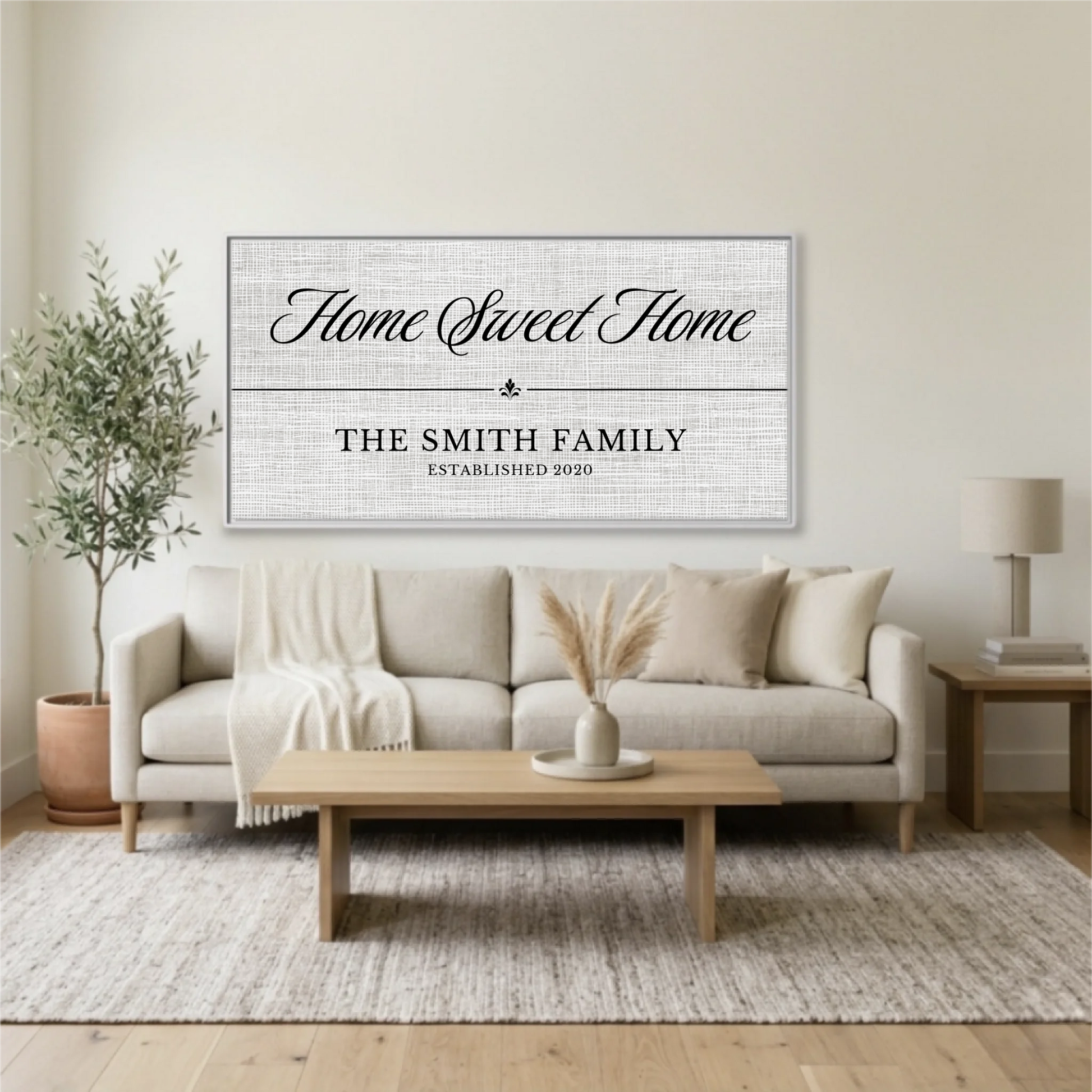 Living Room White Framed Wide Format 2.1 Mockup
